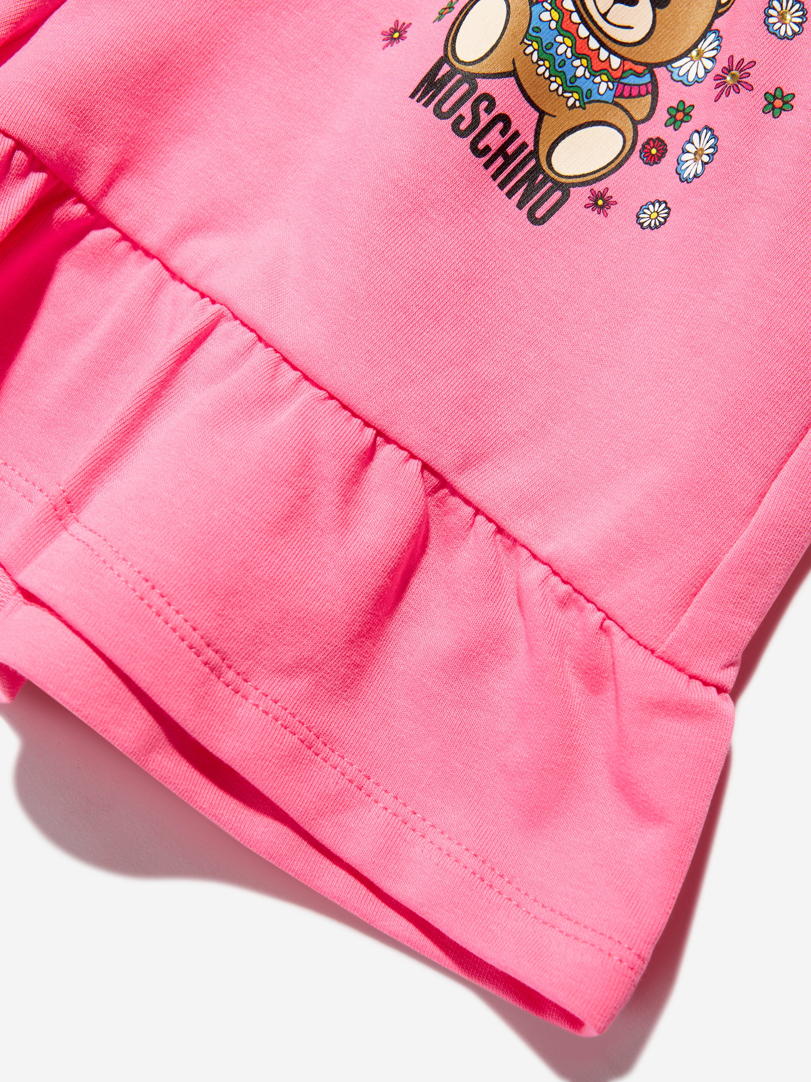 Moschino Girls Teddy Flower Shorts in Pink