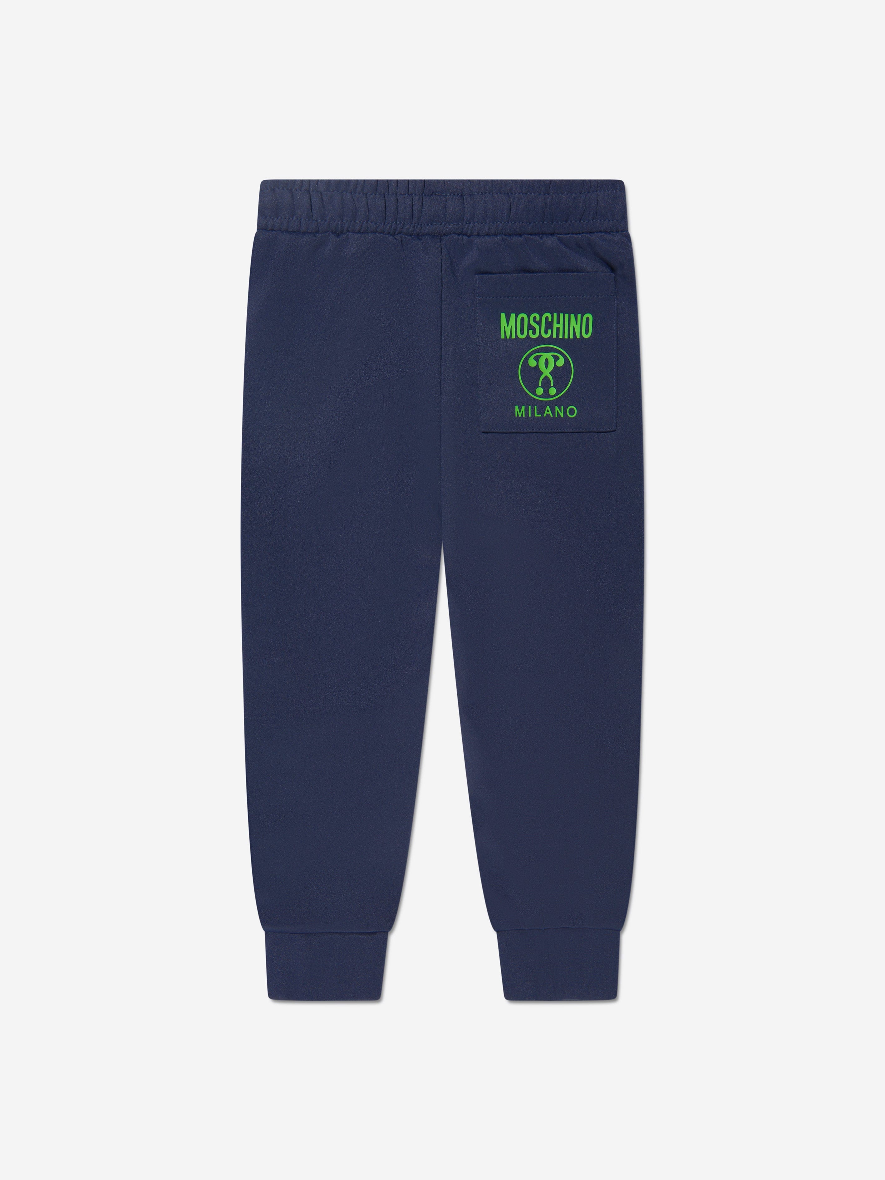 Moschino Boys Milano Logo Joggers in Navy