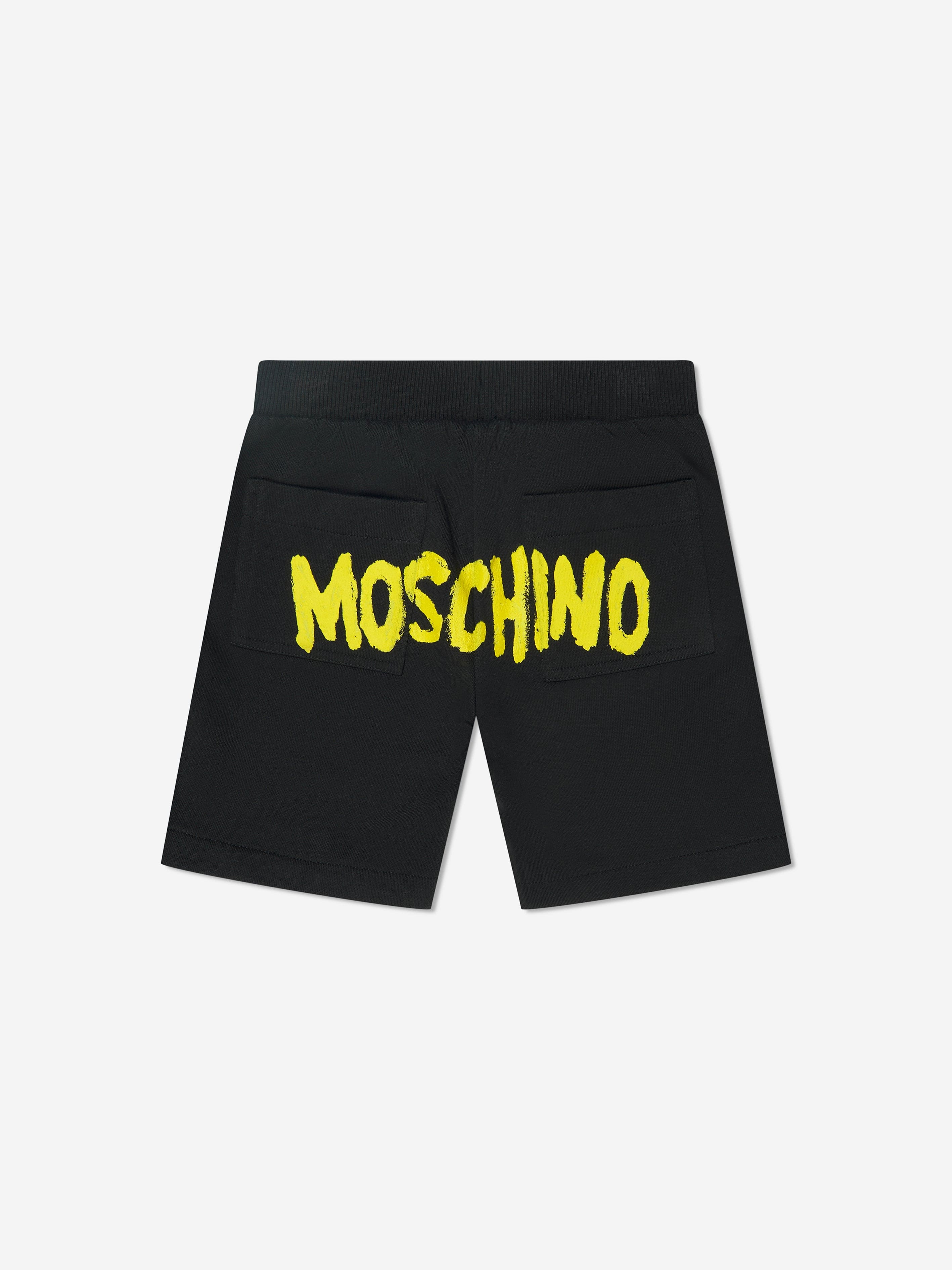 Moschino Boys Logo Print Shorts in Black