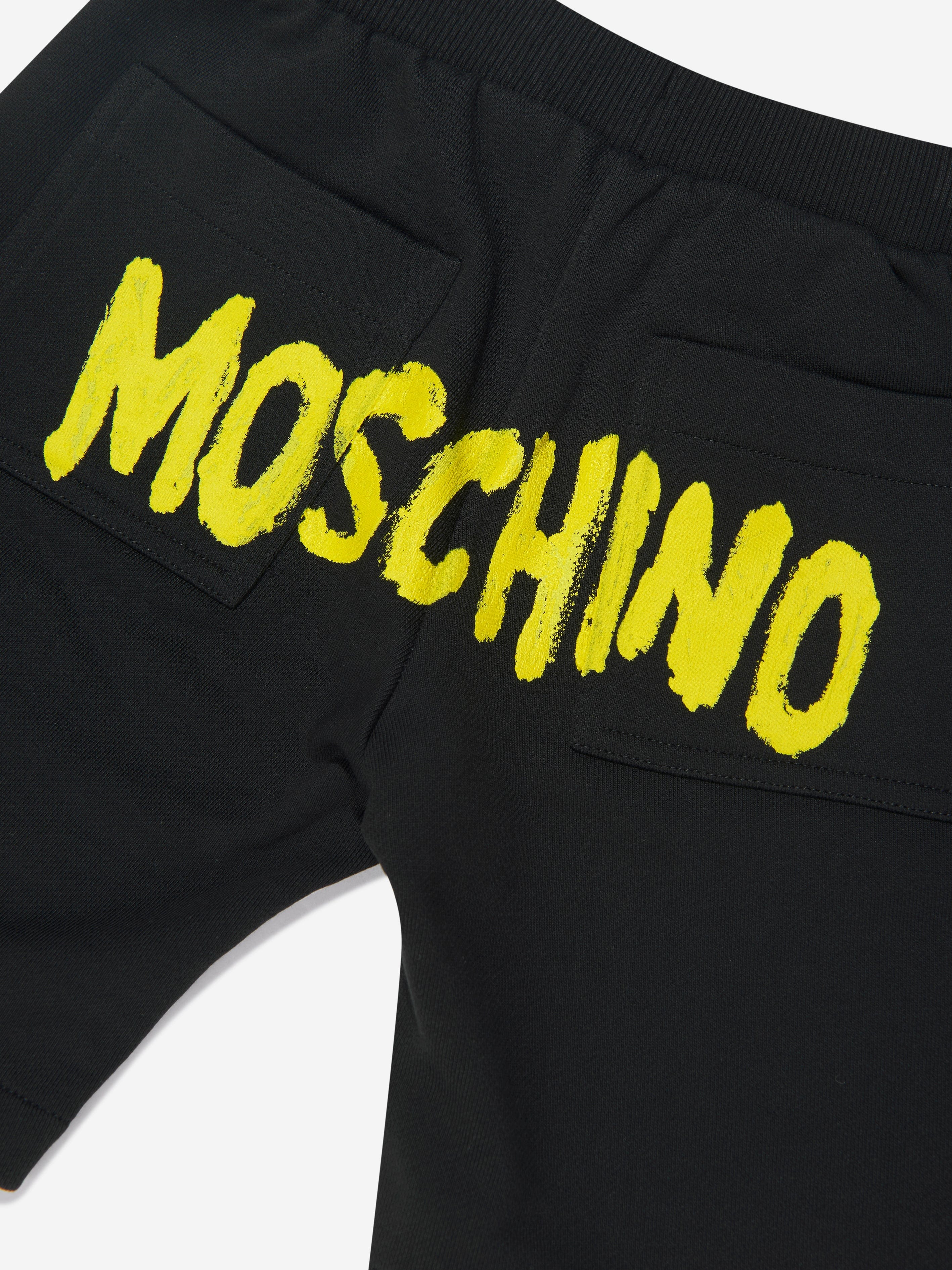 Moschino Boys Logo Print Shorts in Black