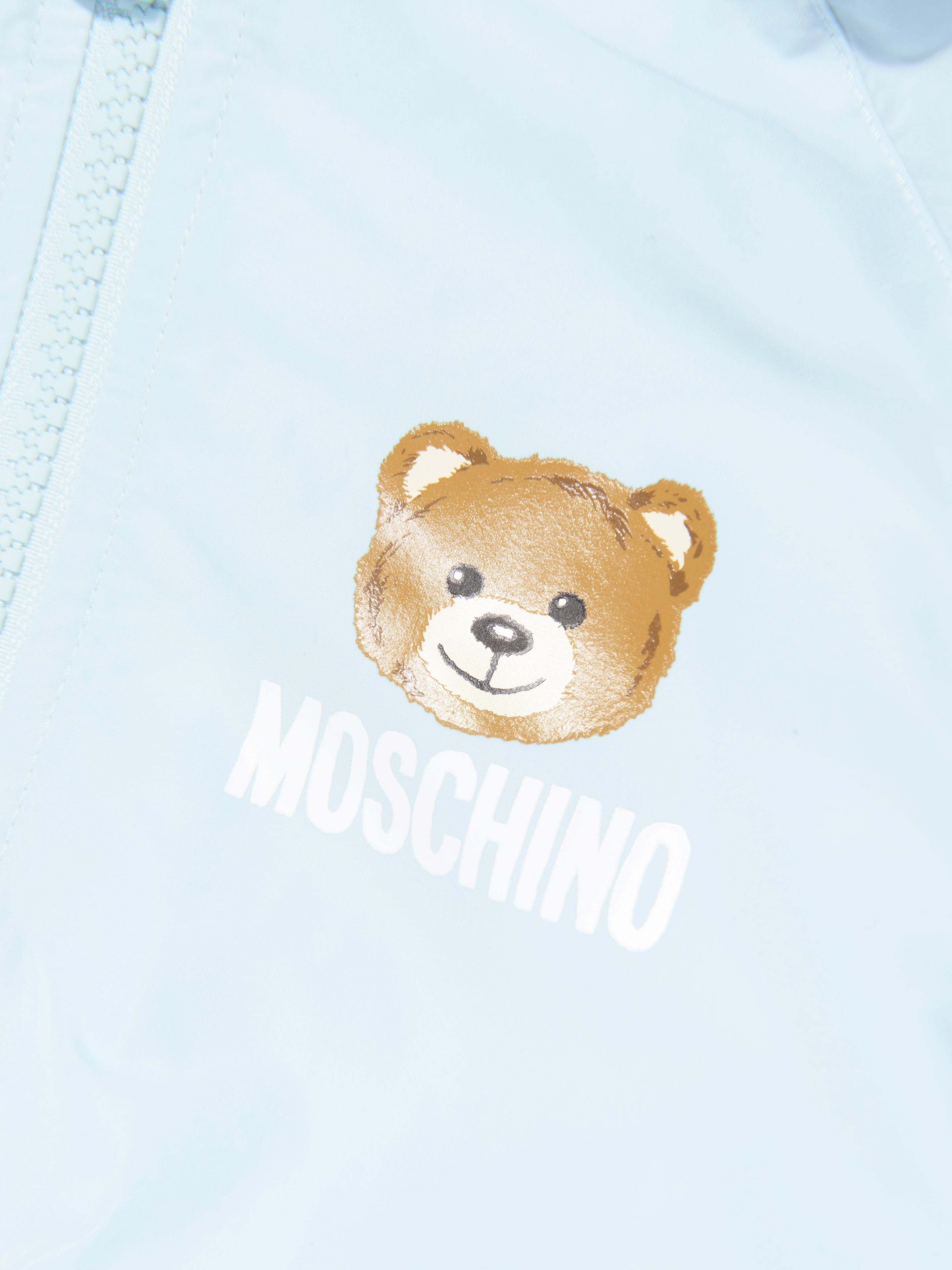 Moschino Baby Boys Hooded Zip Up Jacket in Blue