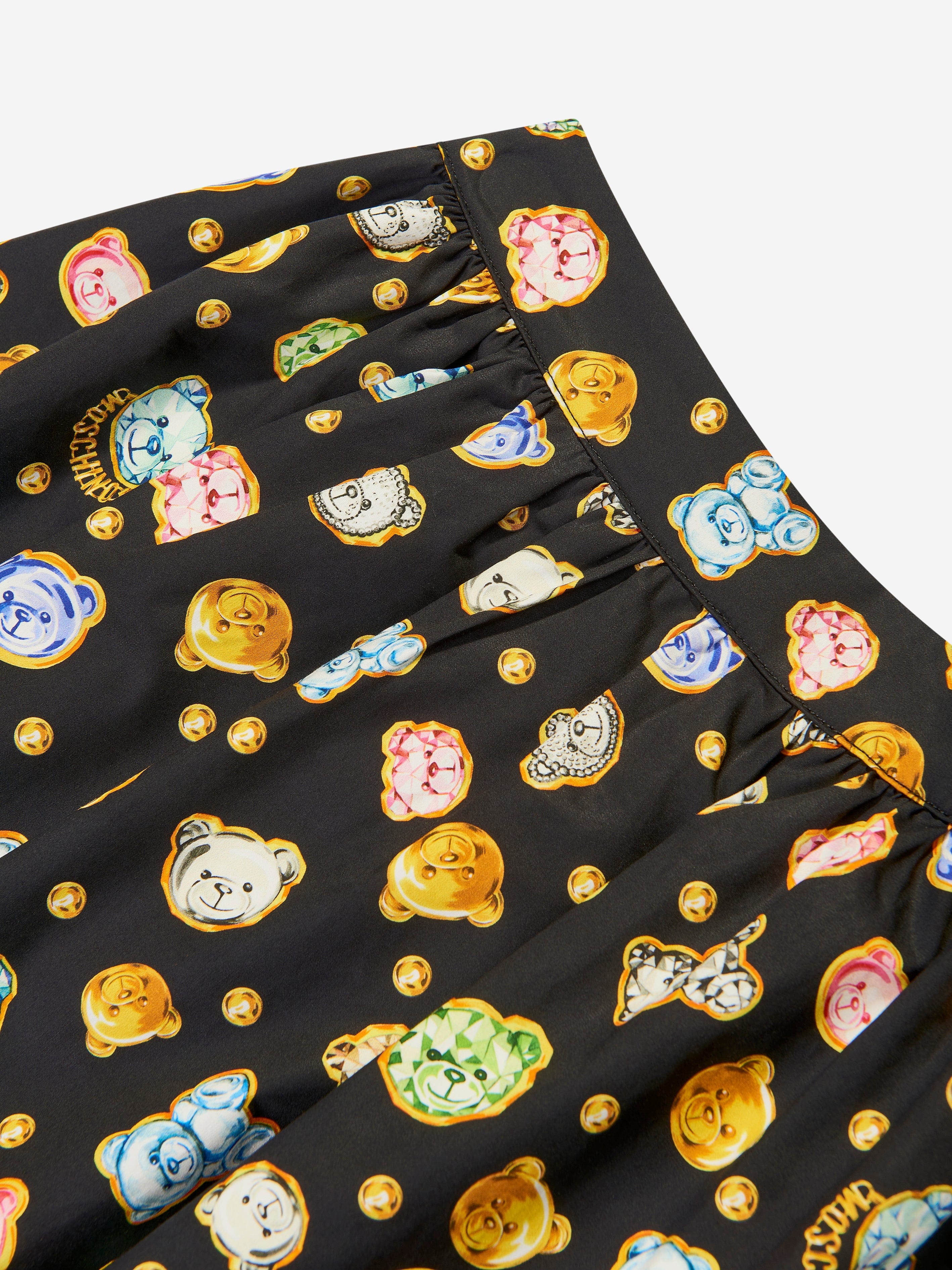 Moschino Girls Teddy Bear Gems Skirt in Black