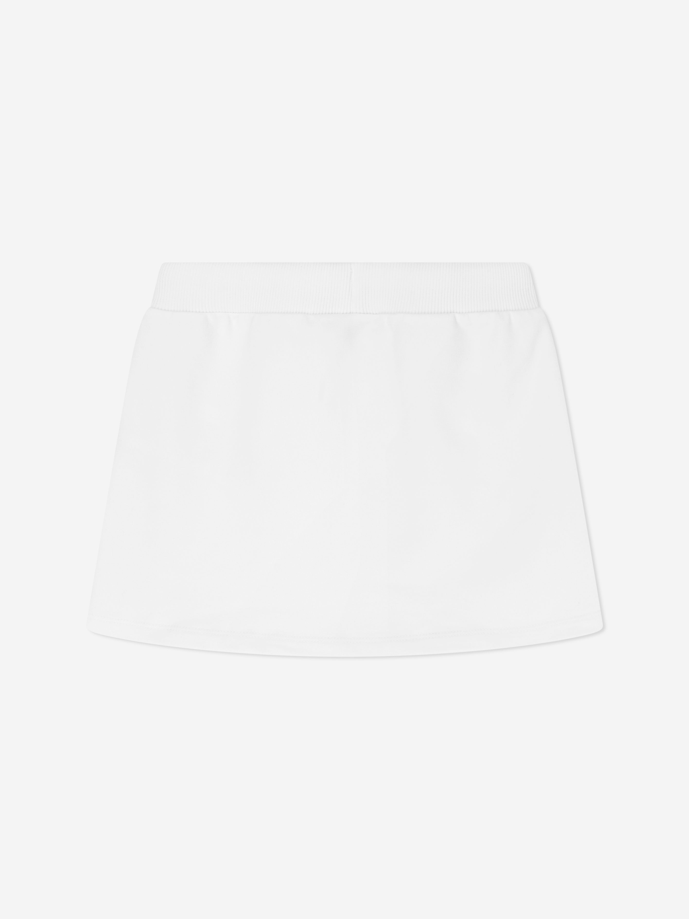 Moschino Girls Jersey Logo Skirt in White