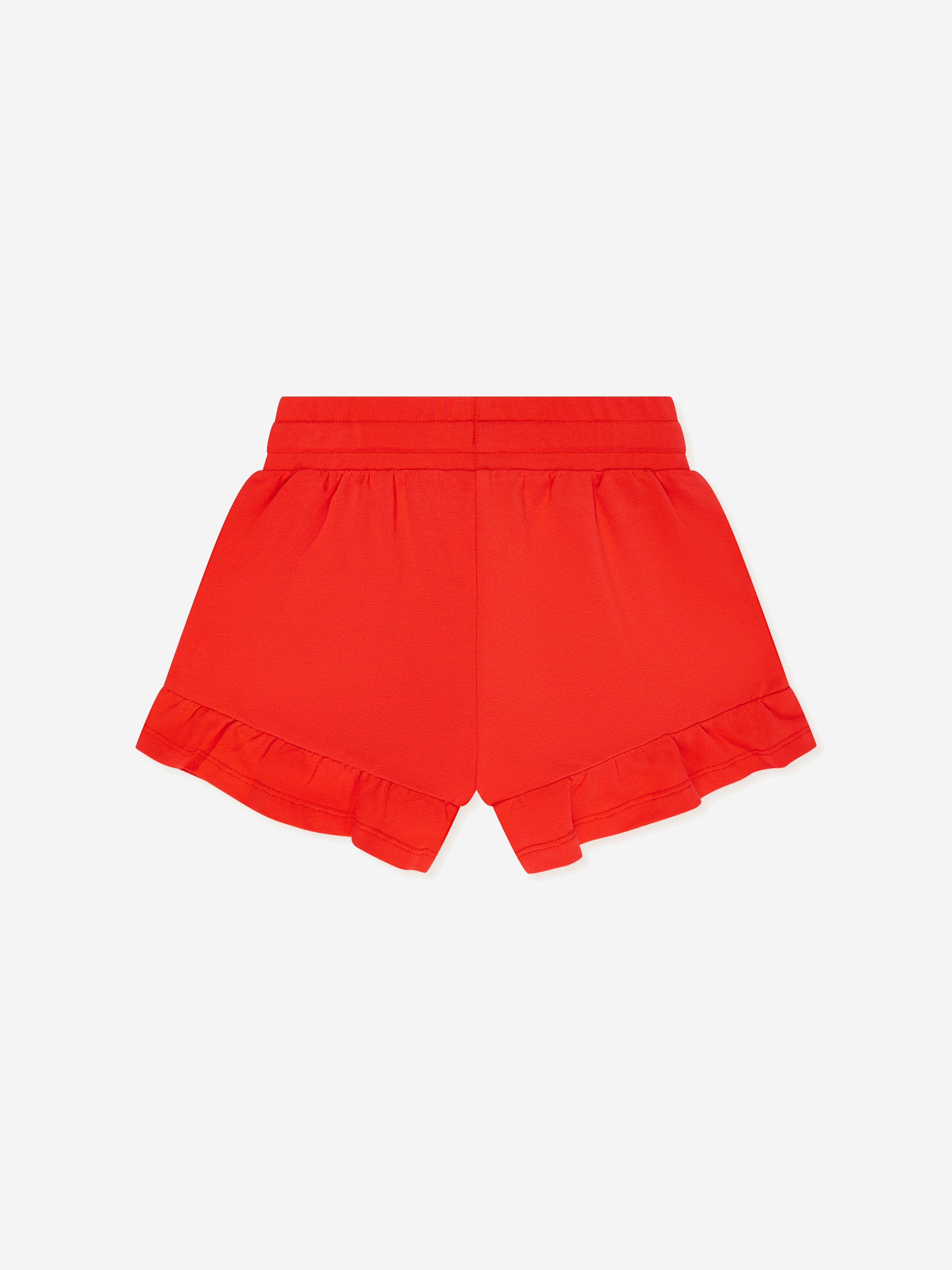 Moschino Girls Teddy Logo Shorts in Red