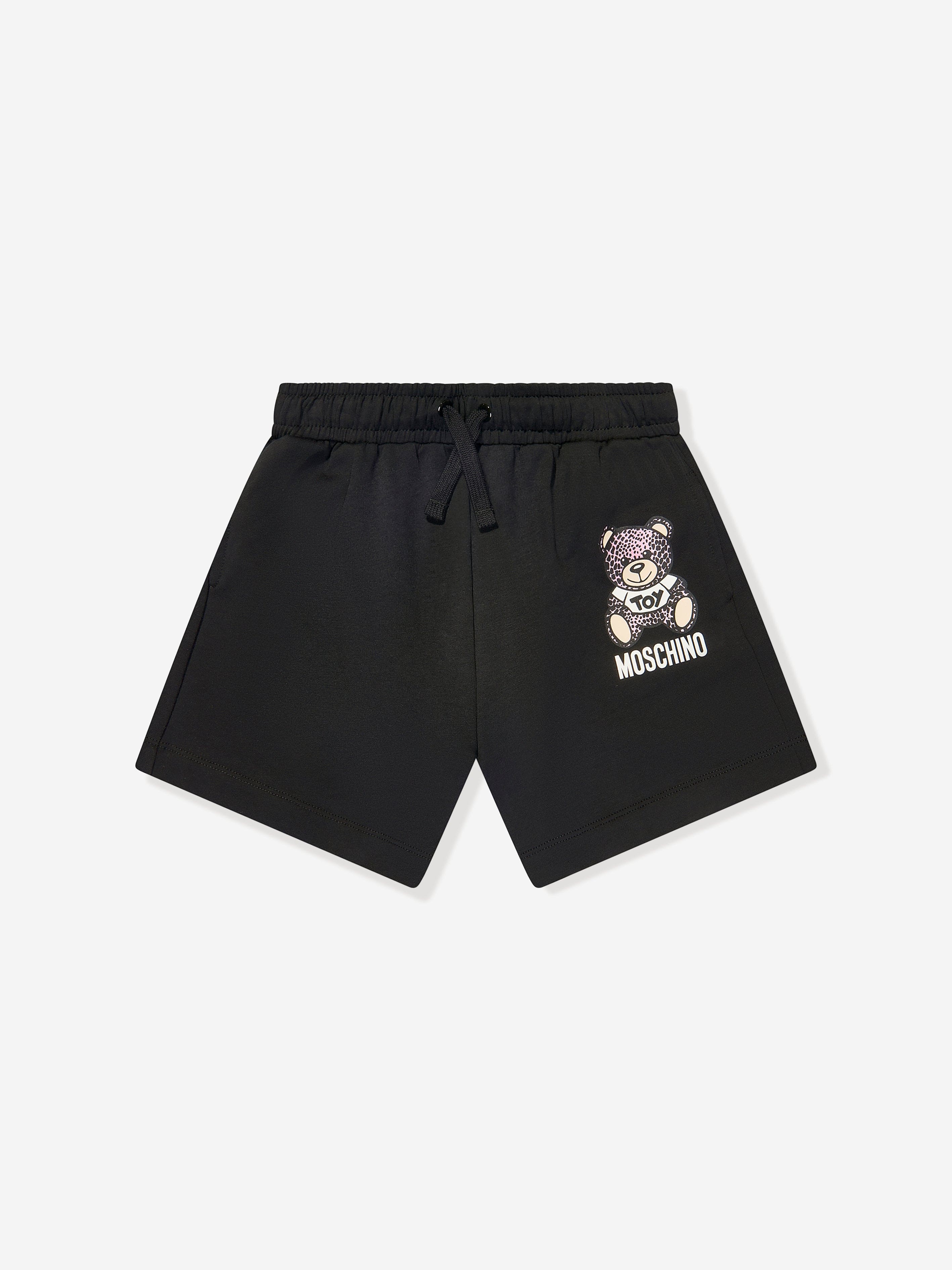 Moschino Girls Teddy Logo Shorts in Black