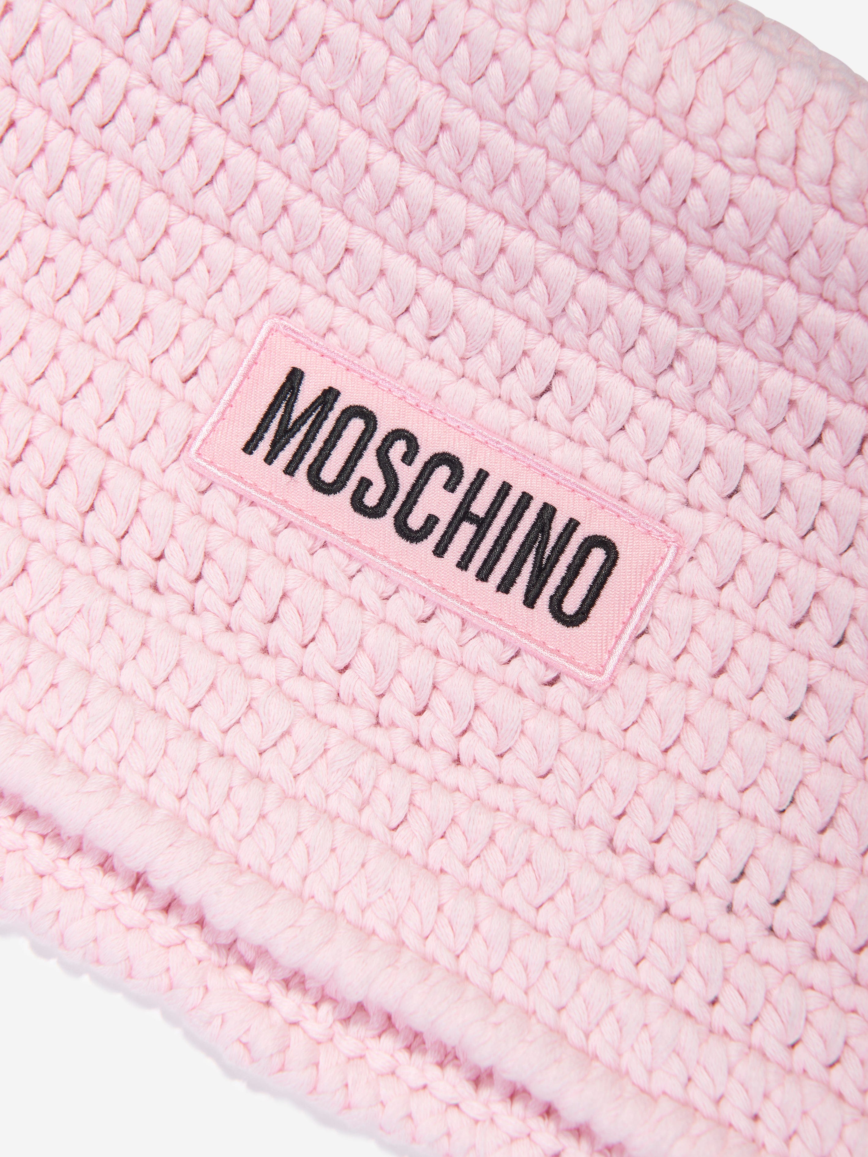 Moschino Girls Logo Bucket Hat in Pink