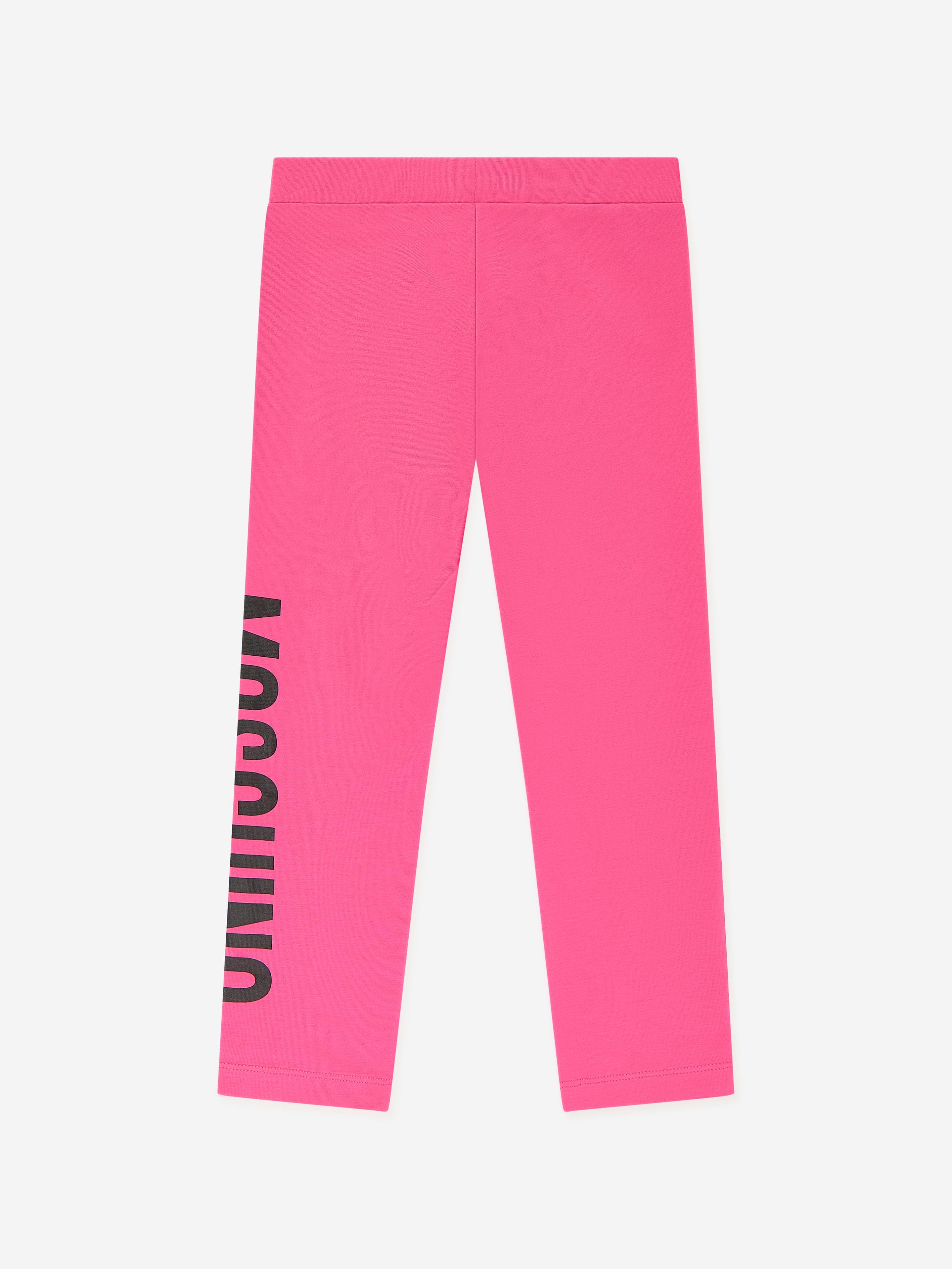 Moschino Girls Logo Leggings in Pink