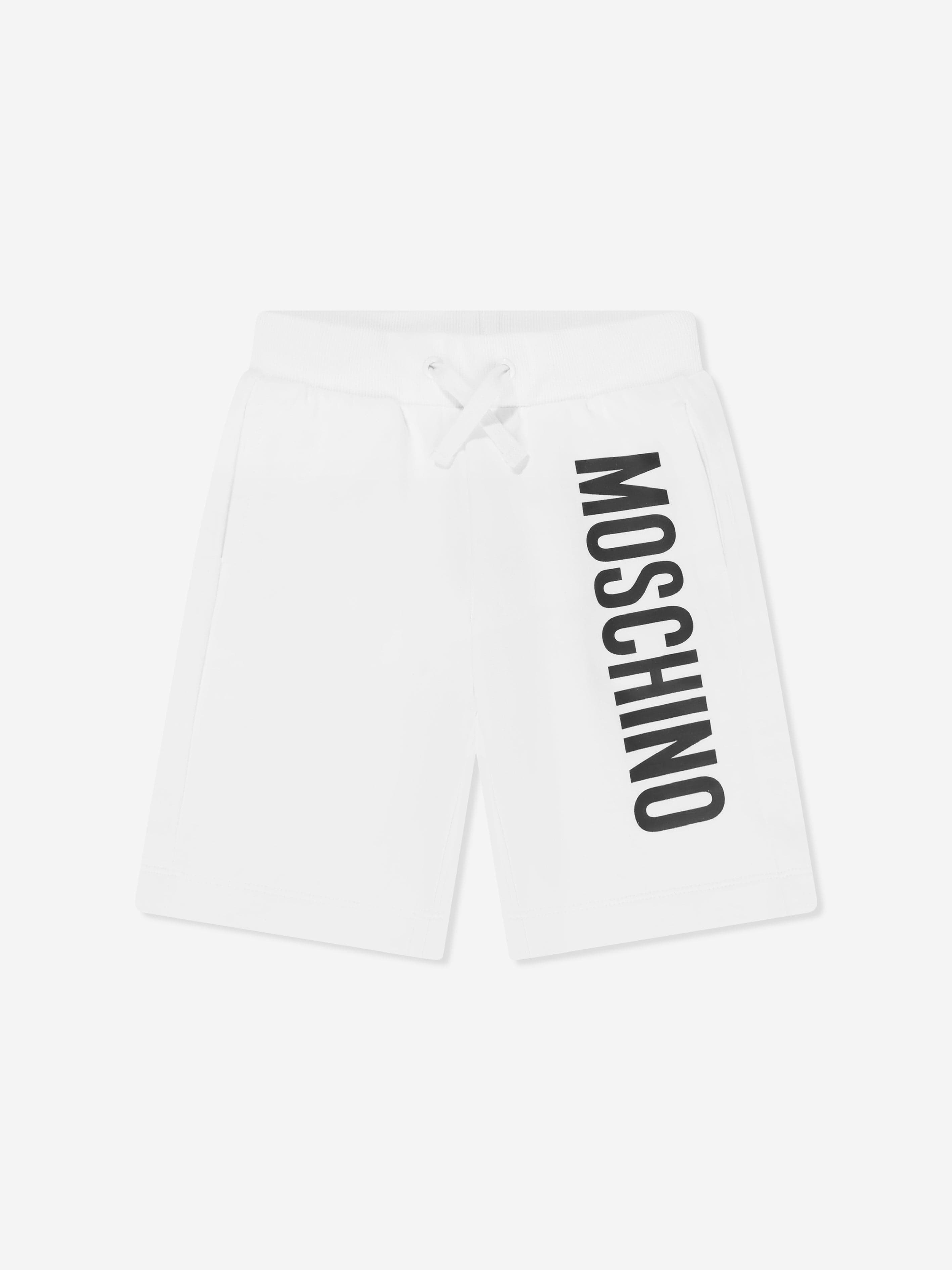 Moschino Boys Logo Shorts in White