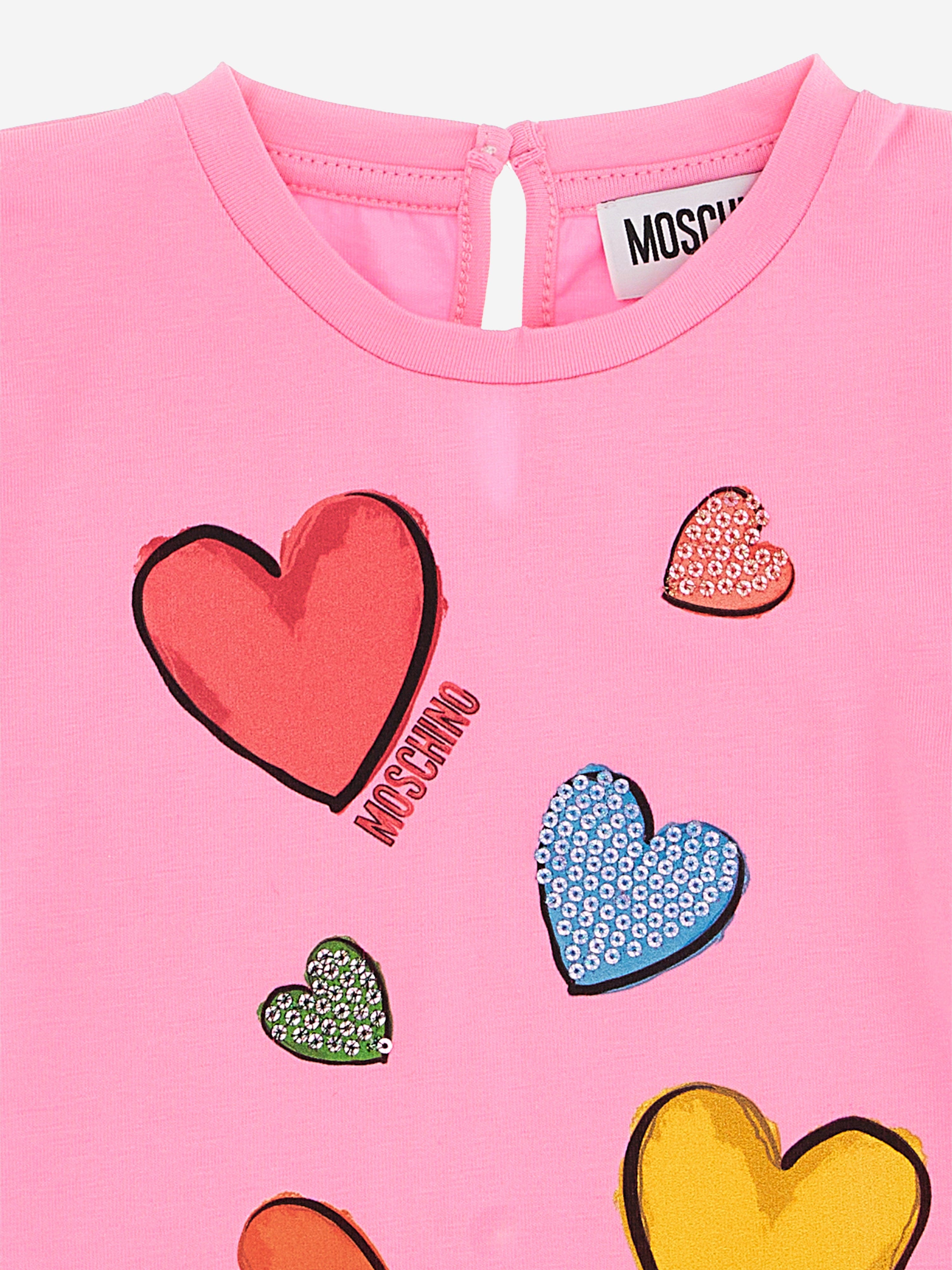 Moschino Baby Girls Heart T-Shirt in Pink