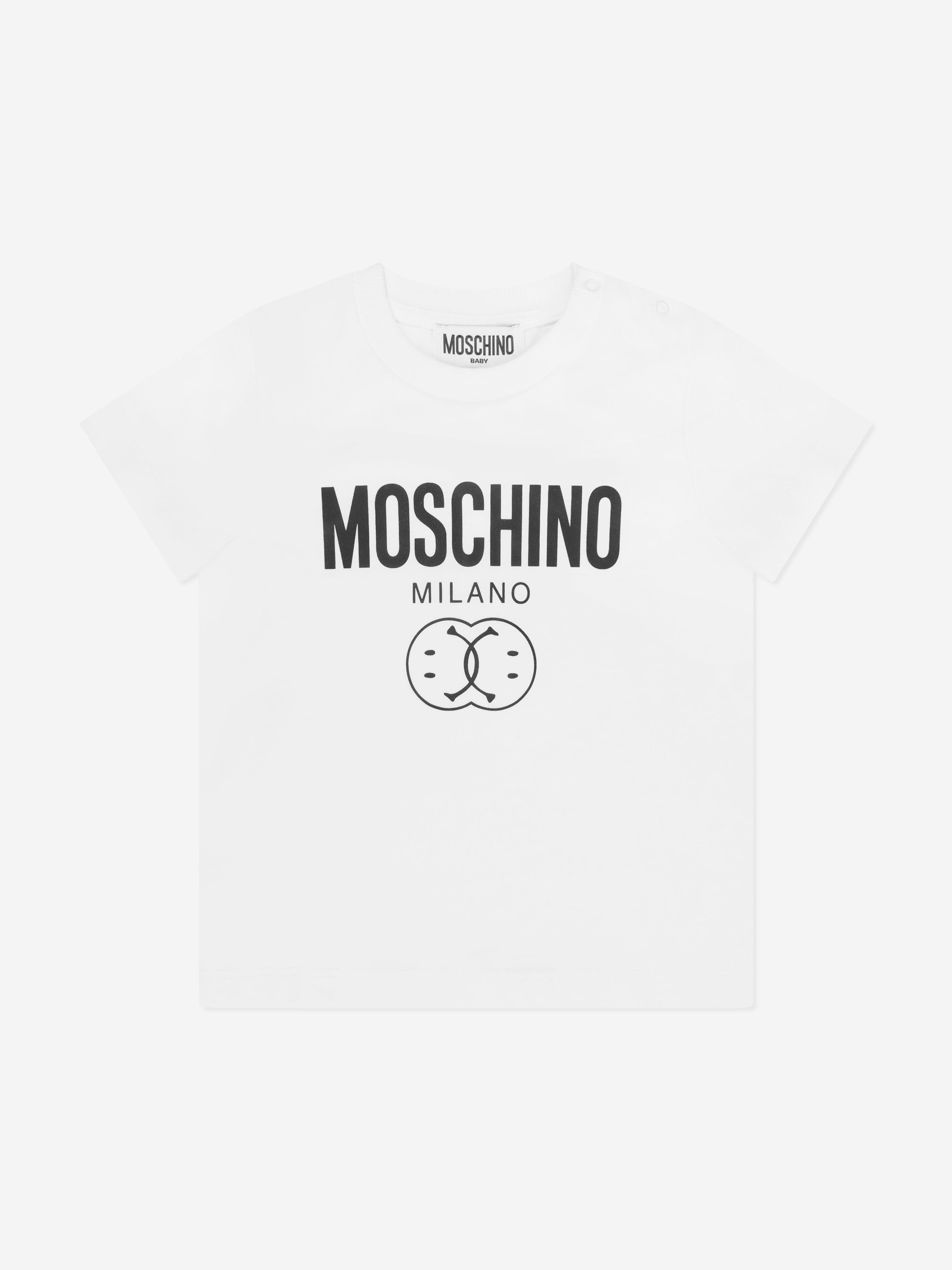 Moschino Baby Boys Milano Logo T-Shirt in White