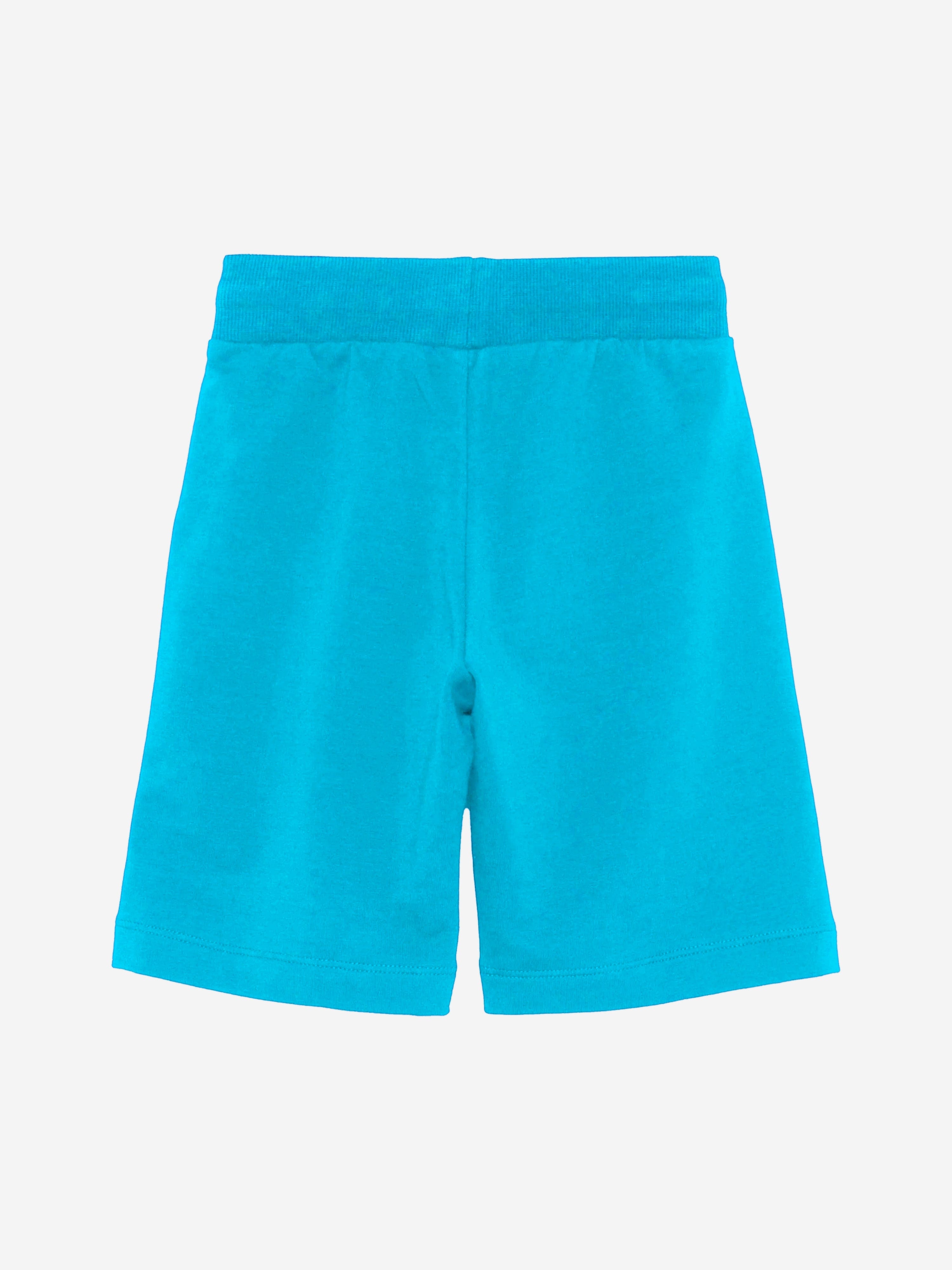 Moschino Boys Logo Print Shorts in Blue