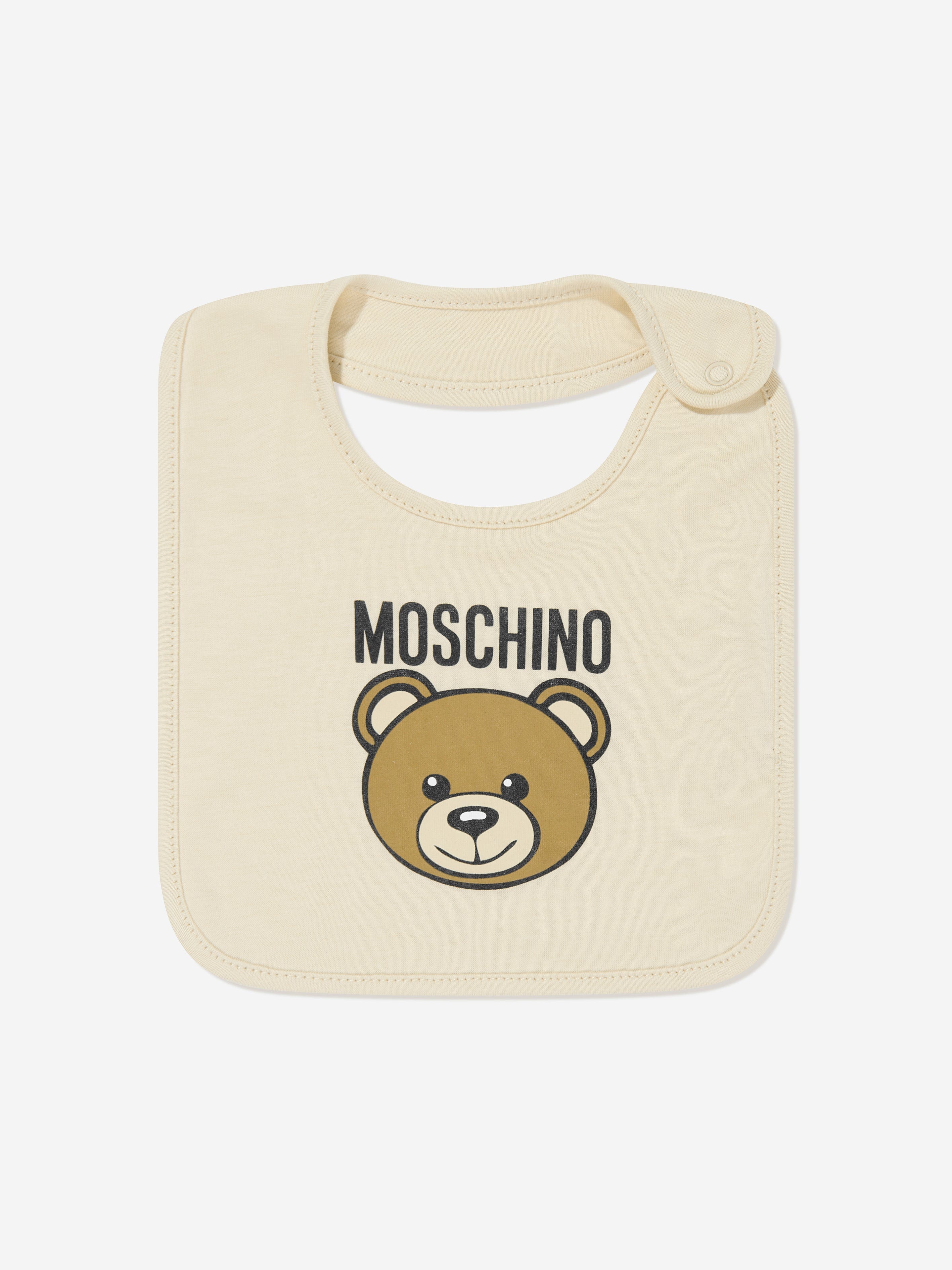 Moschino Baby Bear Logo Babygrow Set in Beige