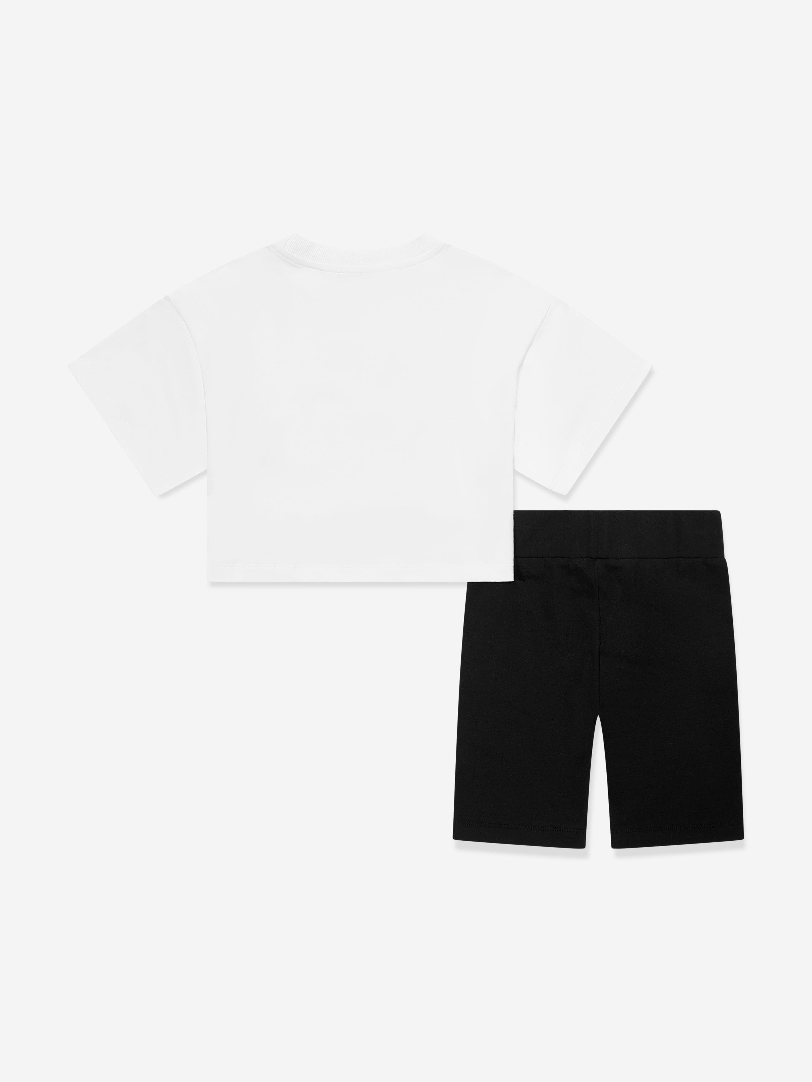 Moschino Girls Teddy Bear Logo Short Set in White