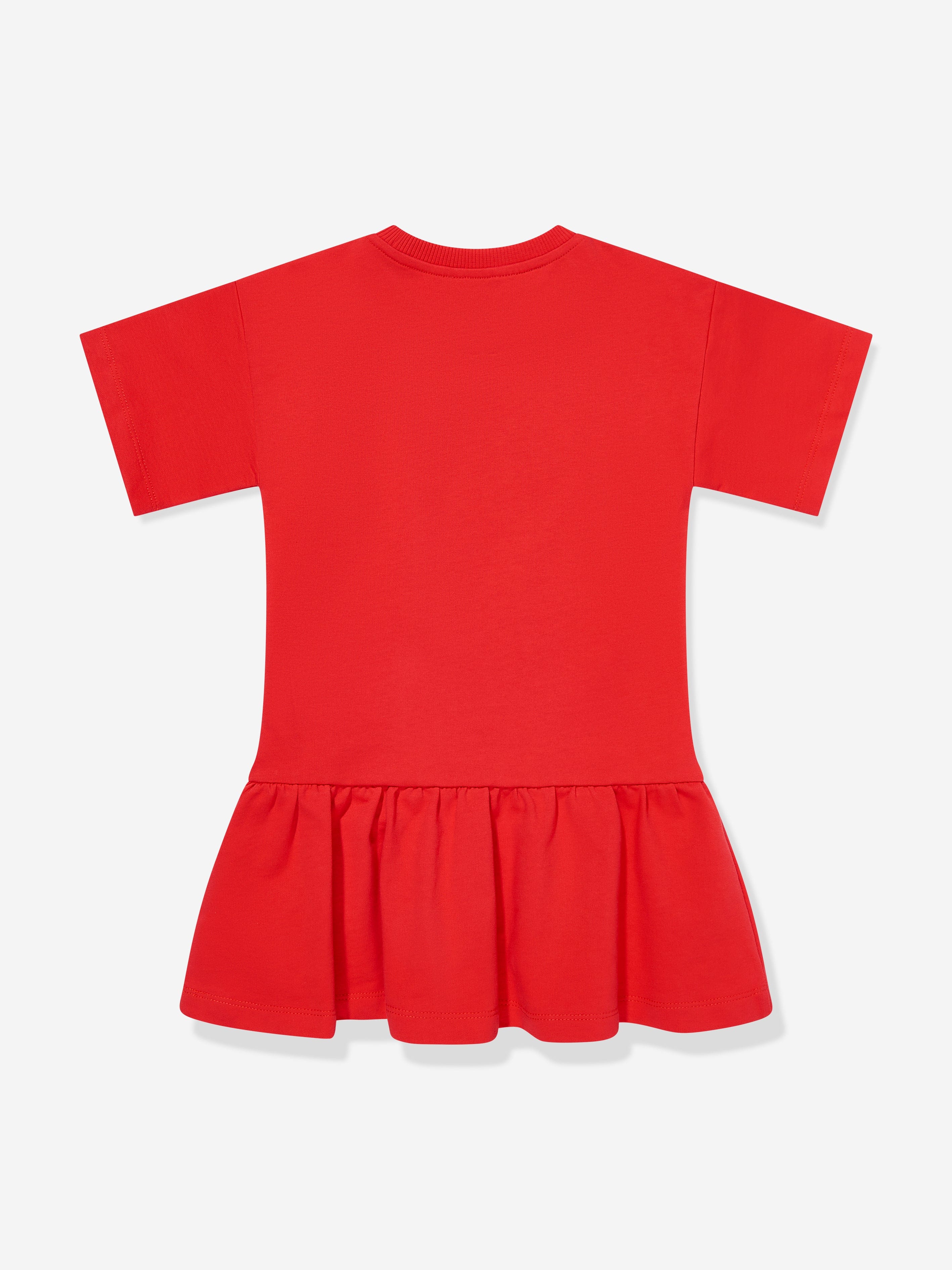 Moschino Girls Teddy Bear Logo Dress in Red
