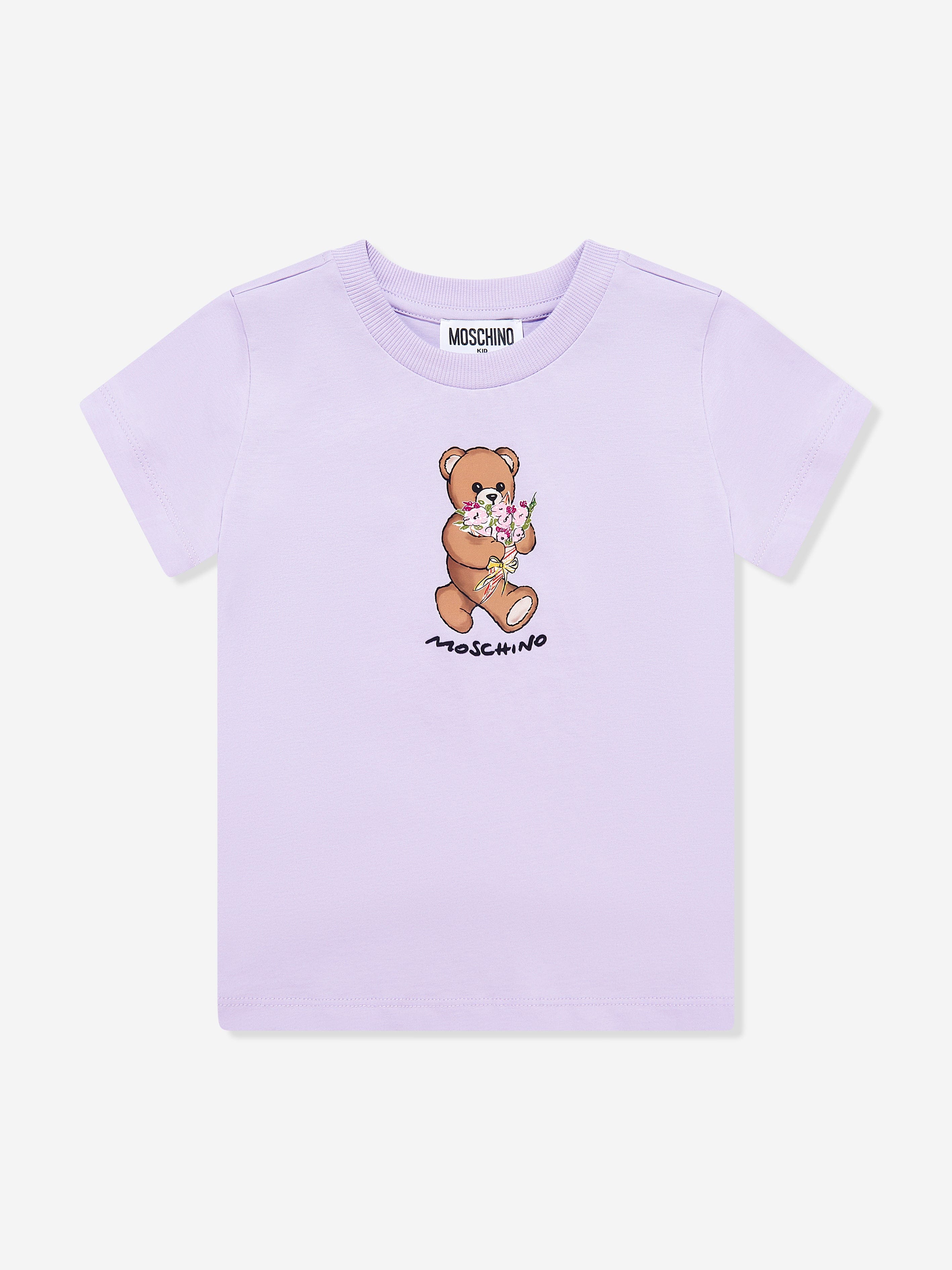 Moschino Girls Teddy Bear T-Shirt in Purple