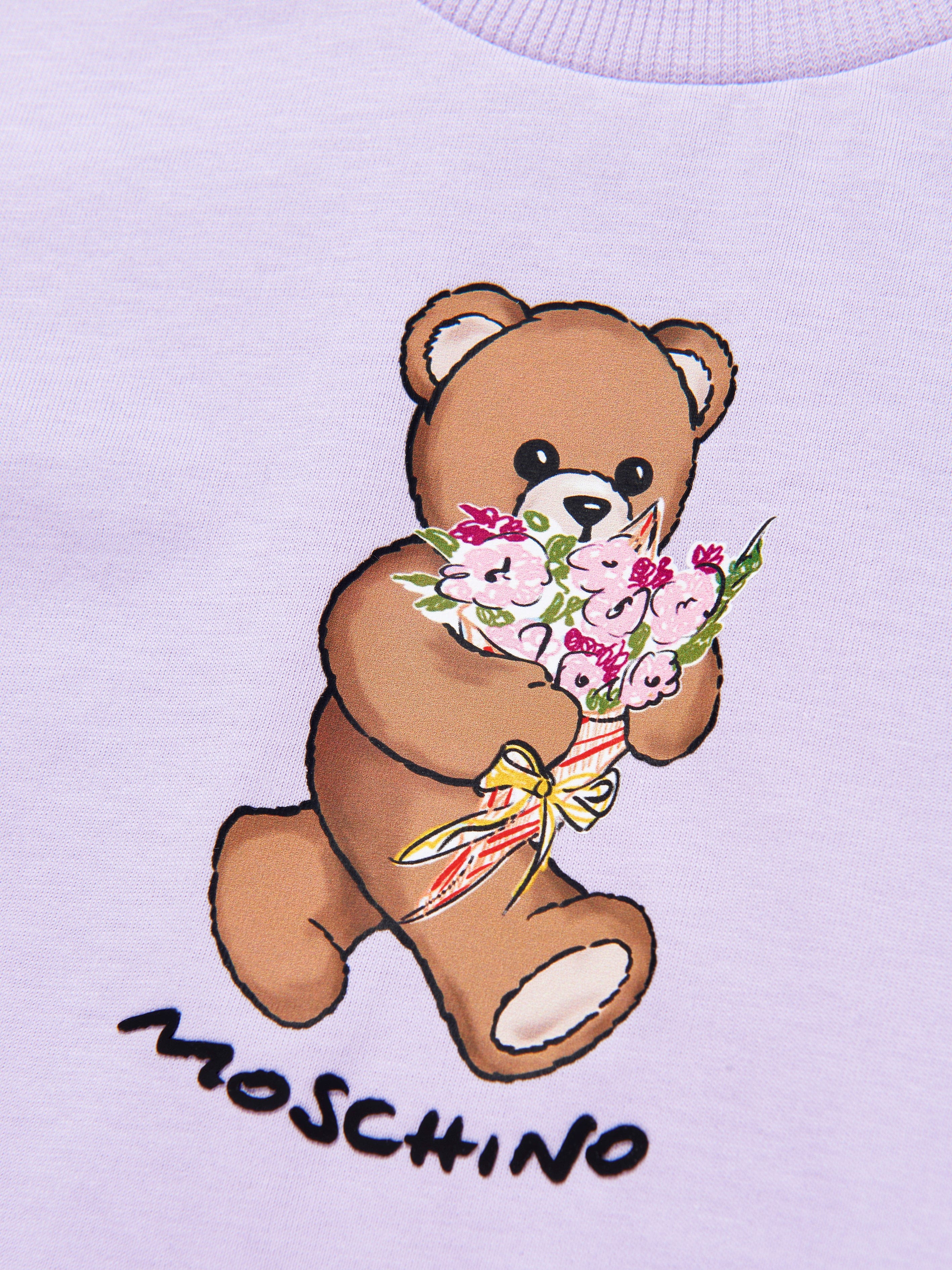 Moschino Girls Teddy Bear T-Shirt in Purple