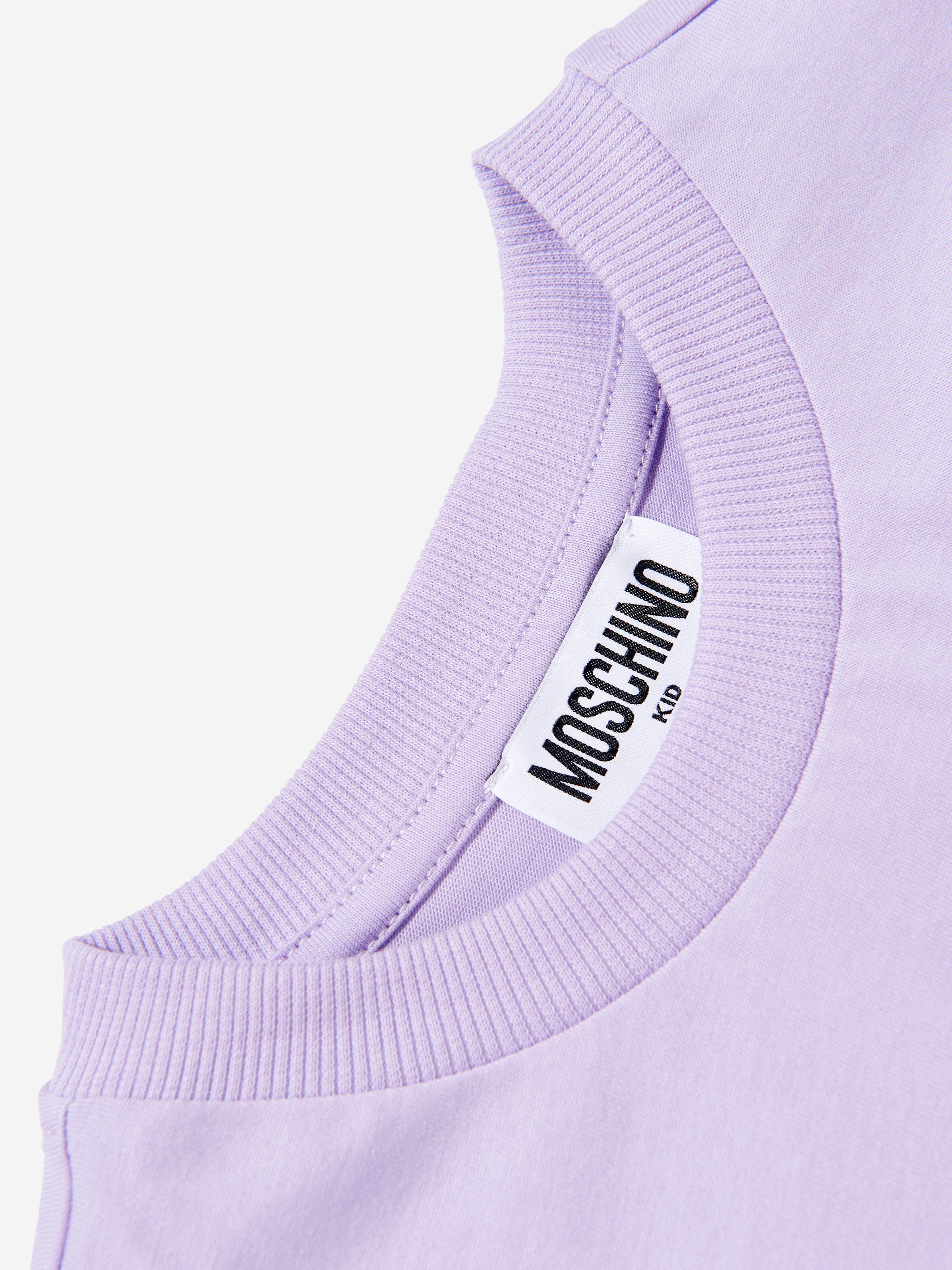 Moschino Girls Teddy Bear T-Shirt in Purple