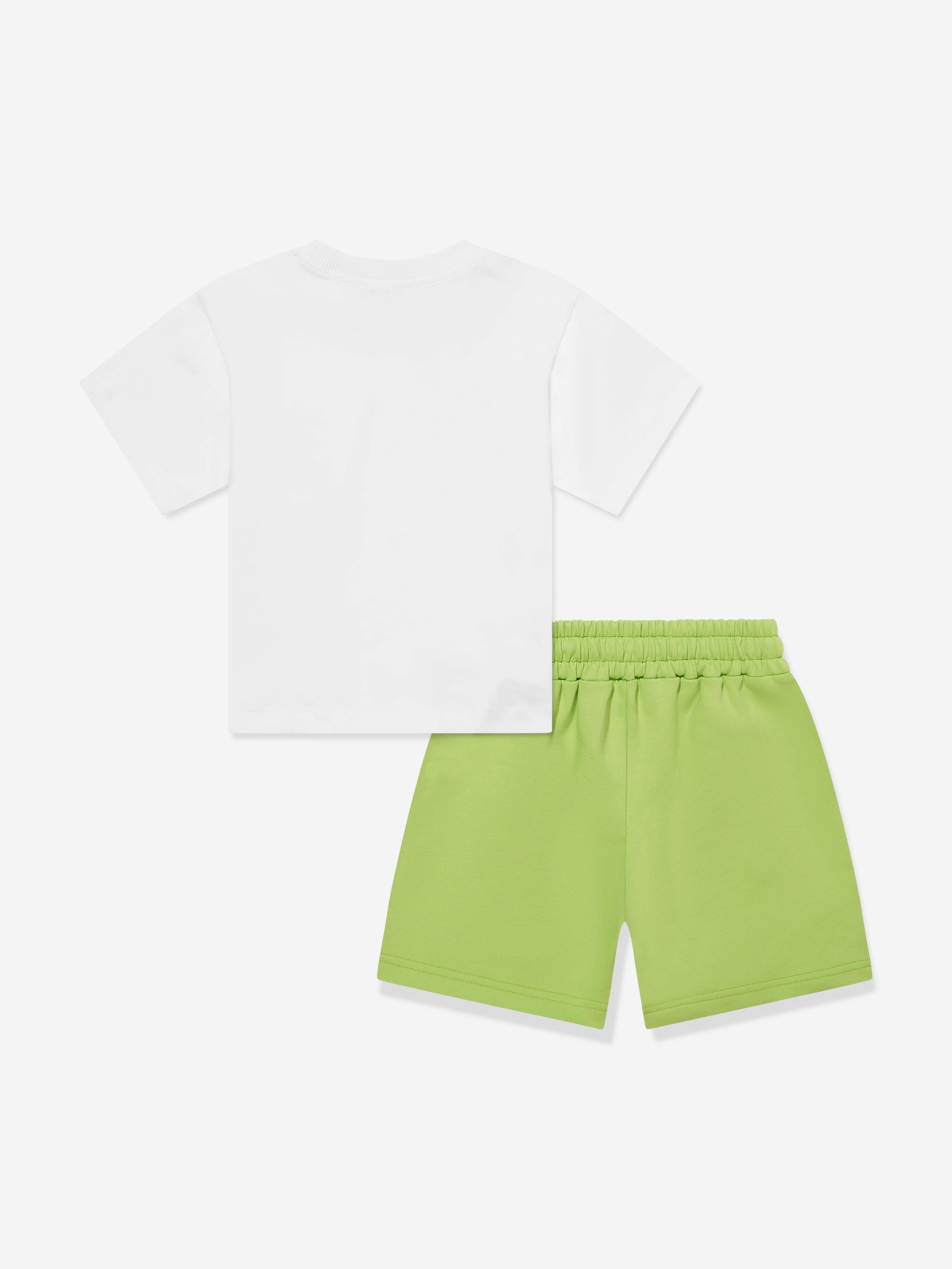 Moschino Boys Logo Short Set in Green