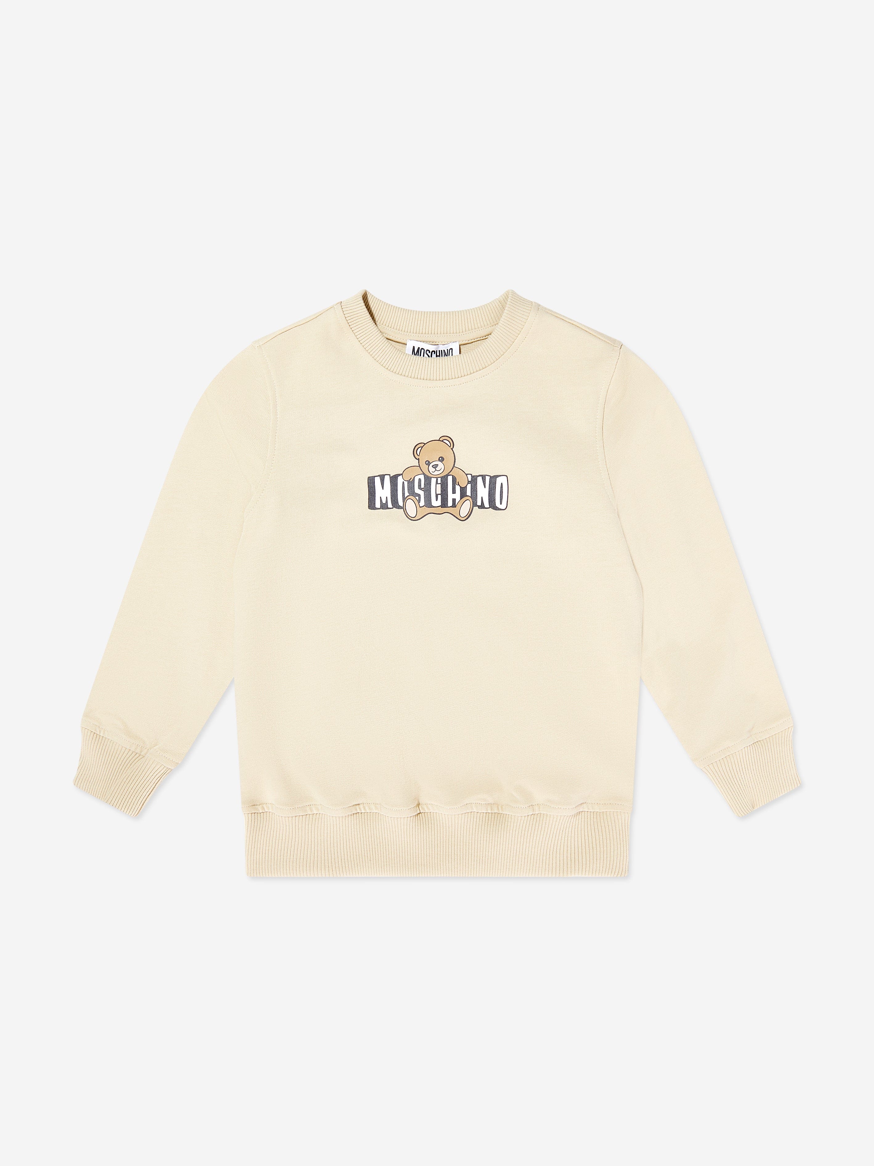 Moschino Kids Teddy Bear Logo Sweatshirt in Beige