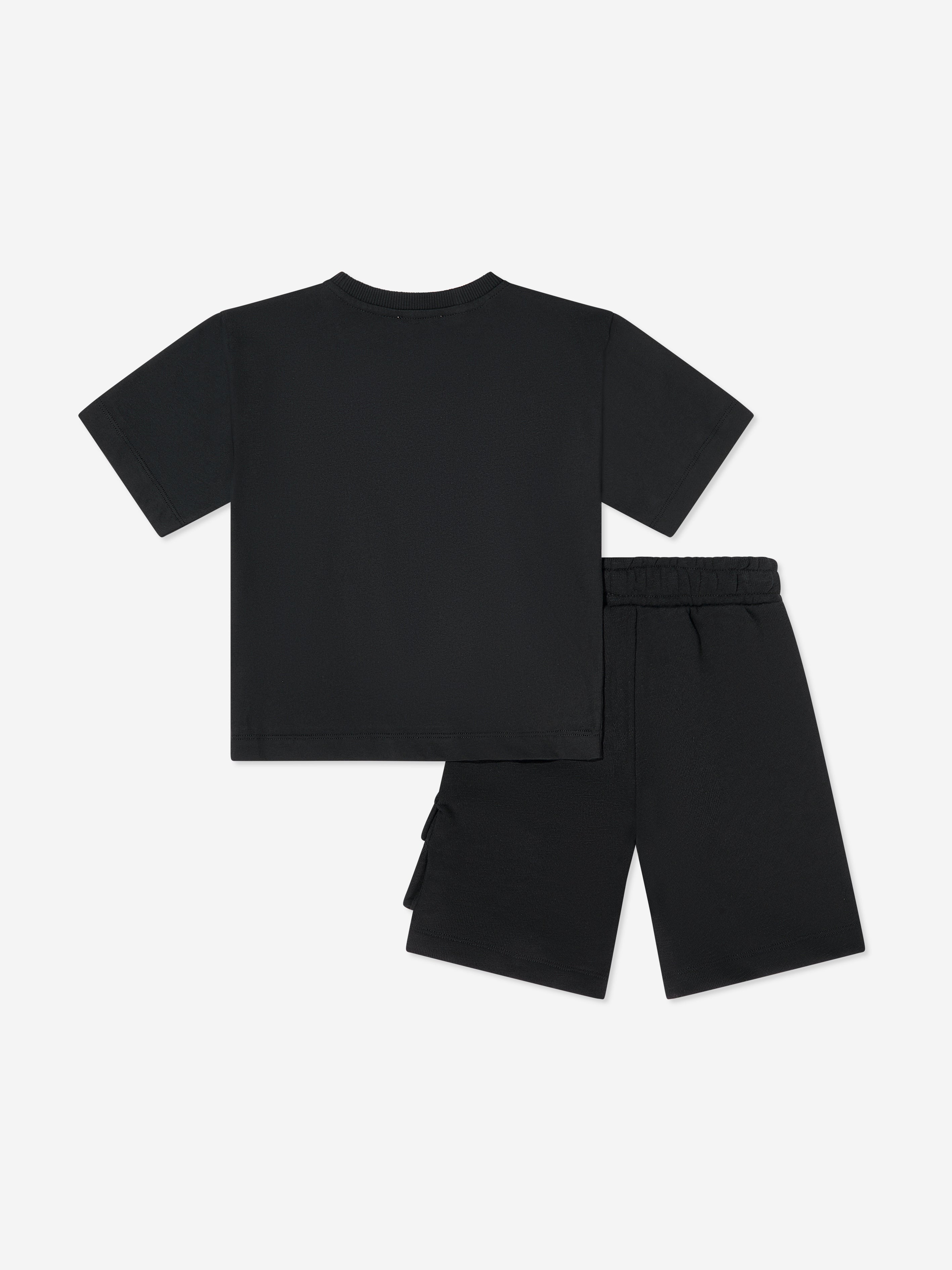 Moschino Boys Teddy Bear Logo Short Set in Black