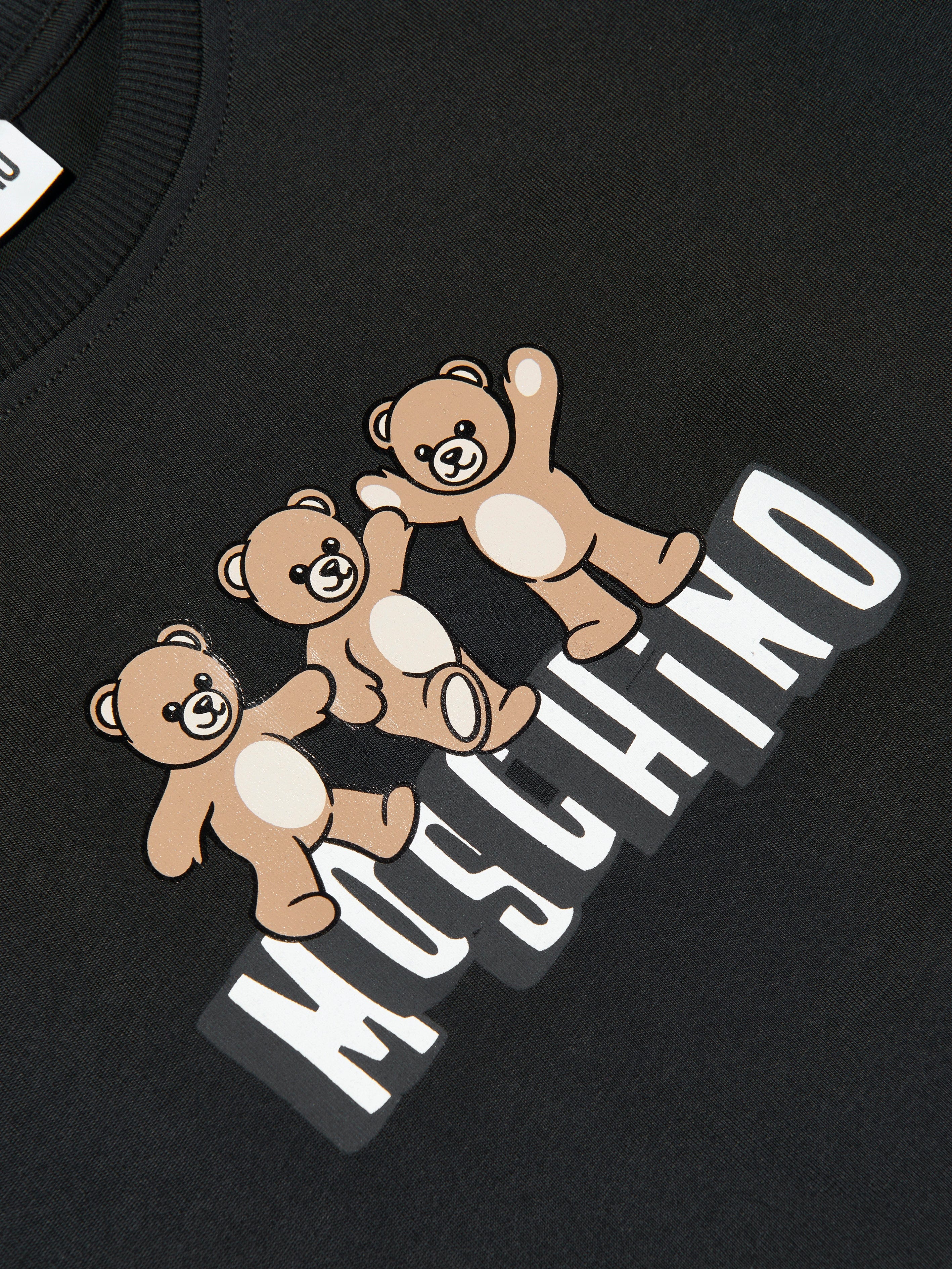 Moschino Boys Teddy Bear Logo Short Set in Black