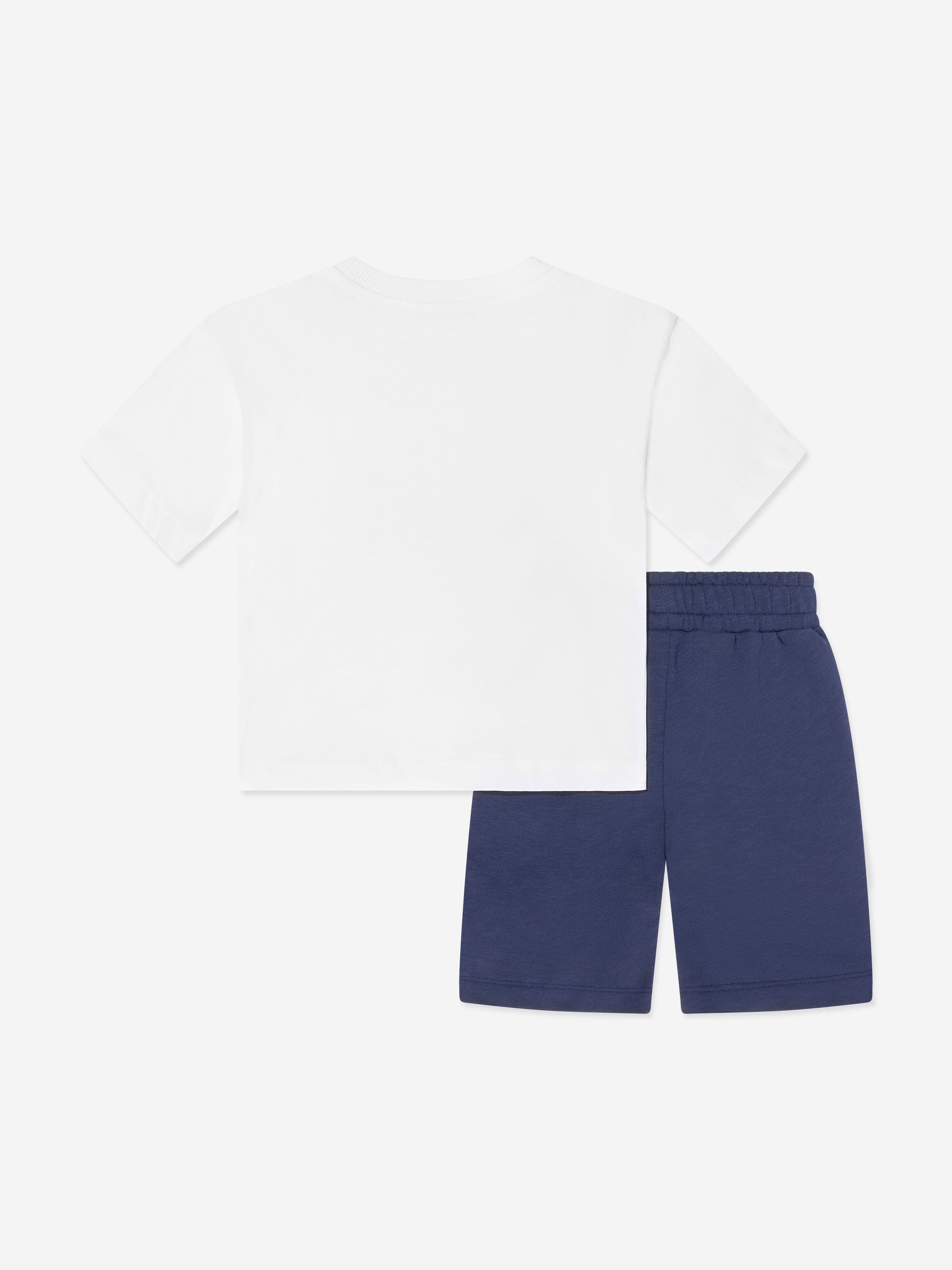 Moschino Boys Teddy Bear Logo Short Set in Navy
