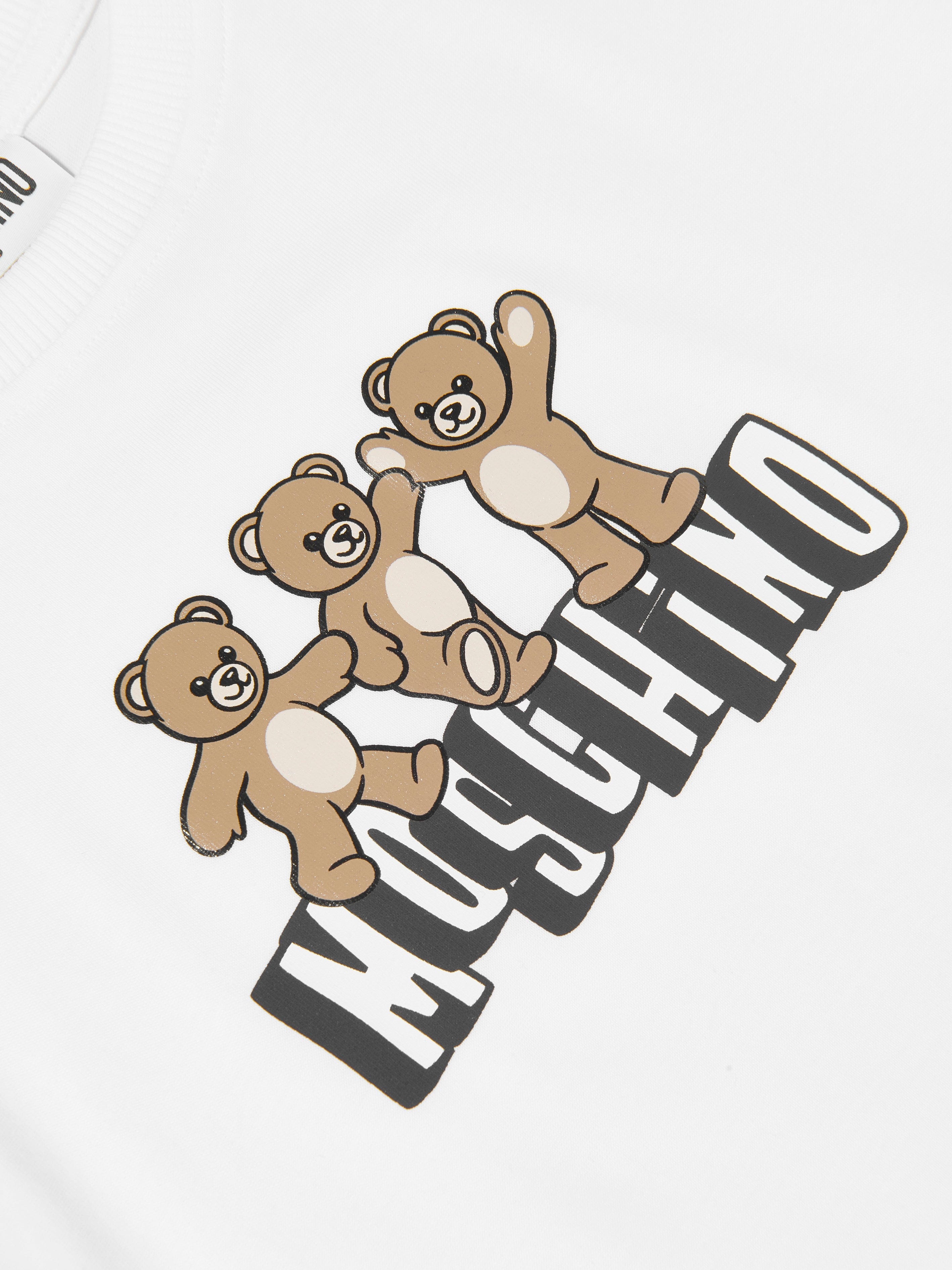 Moschino Boys Teddy Bear Logo Short Set in Navy