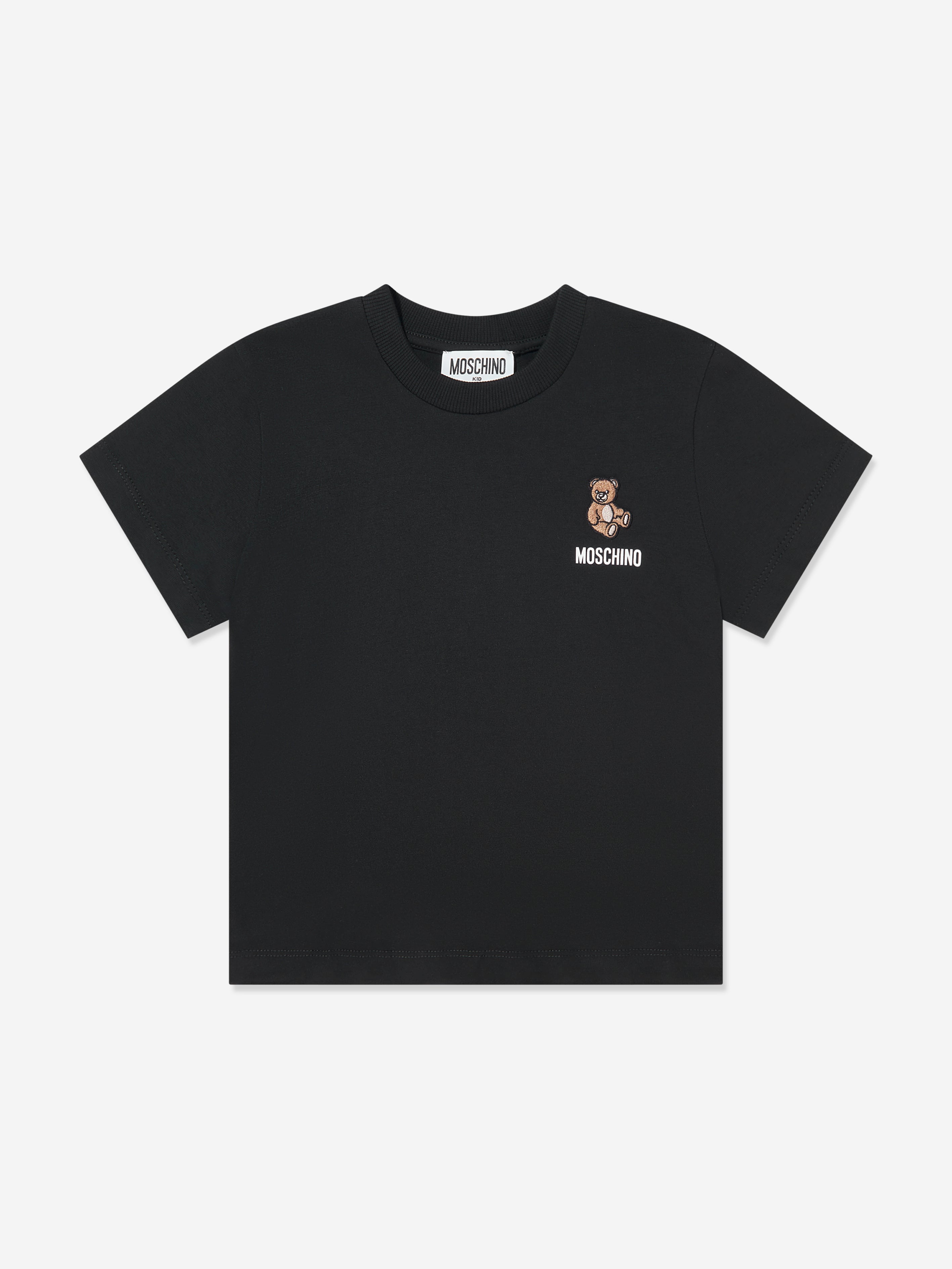 Moschino Kids Teddy Bear Logo T-Shirt in Black