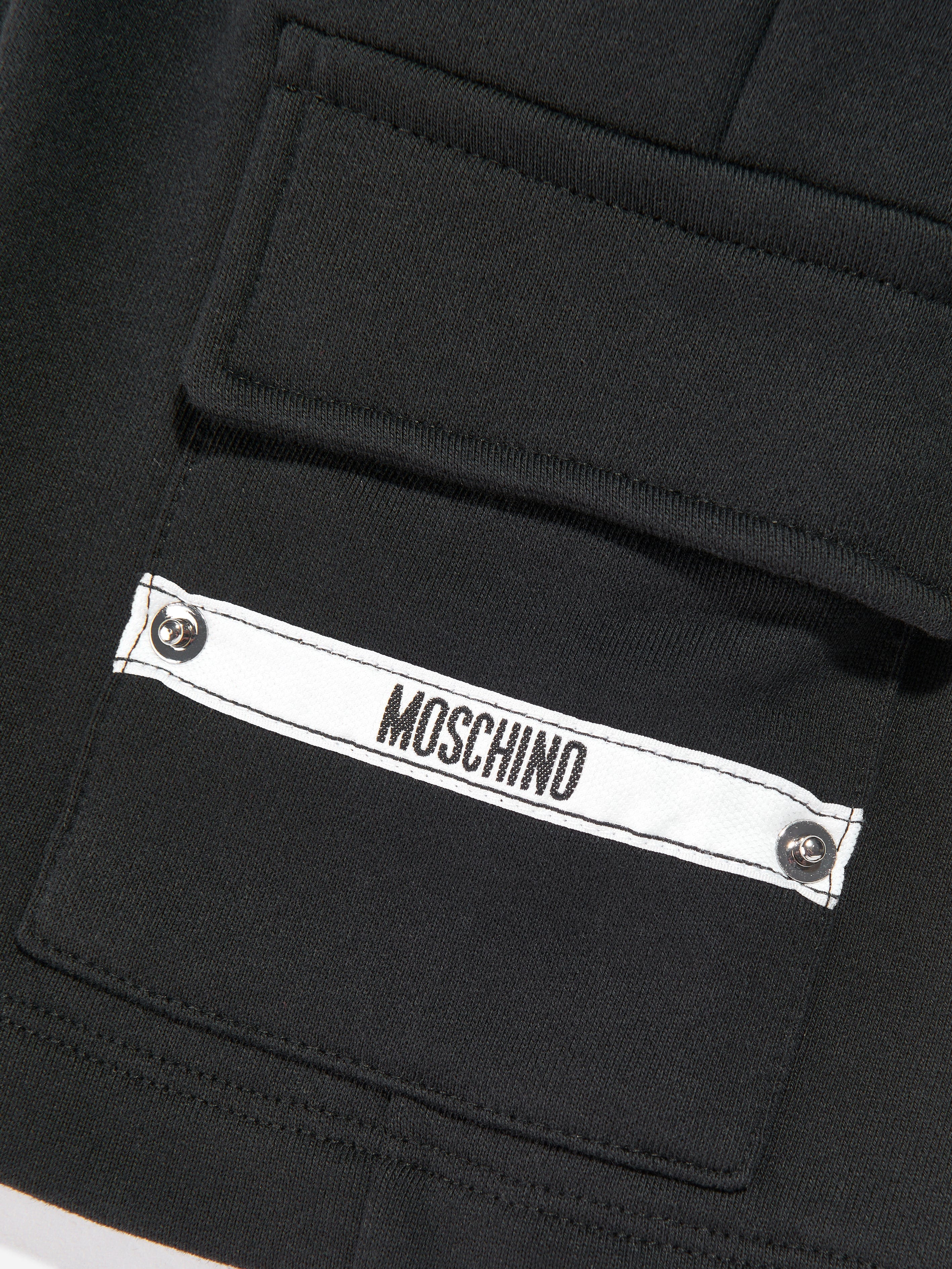 Moschino Boys Logo Pocket Shorts in Black