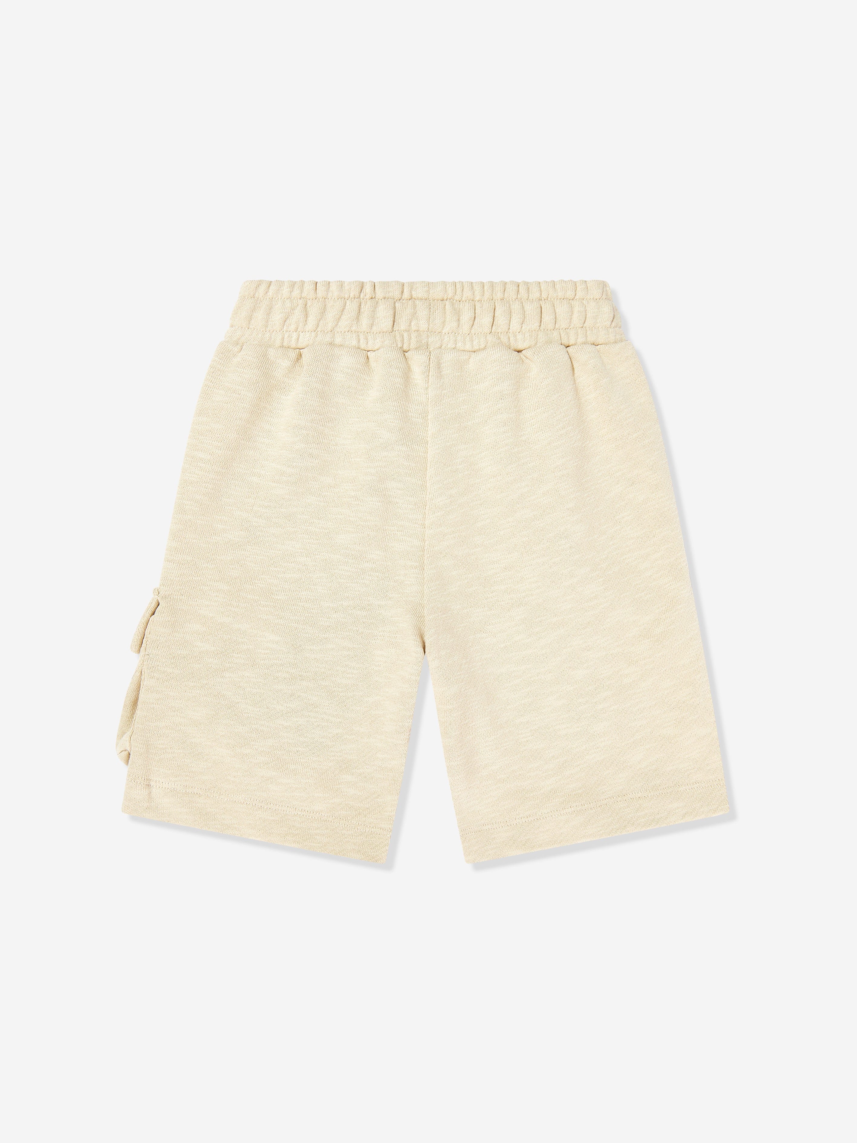 Moschino Boys Logo Pocket Shorts in Beige