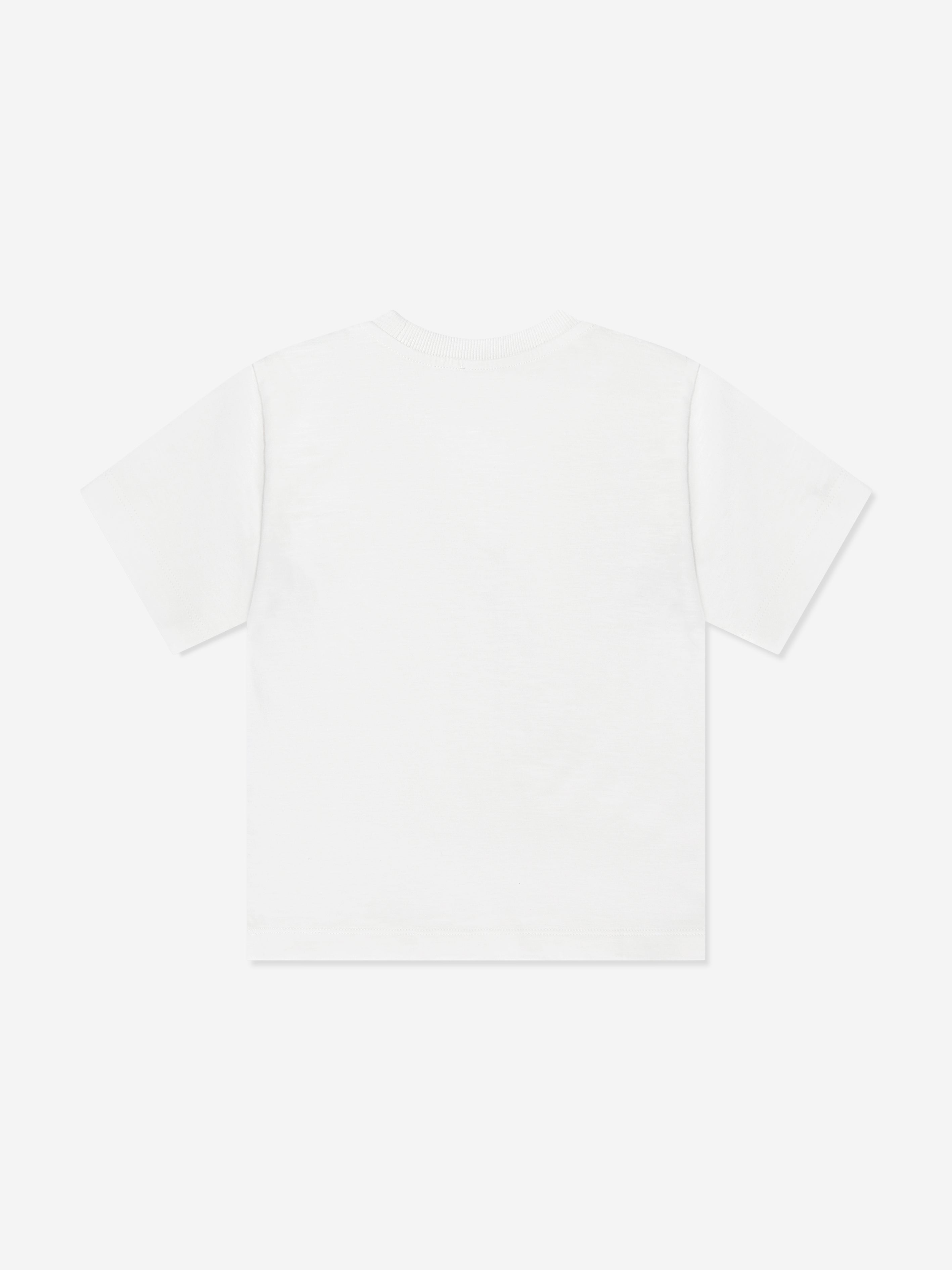 Moschino Kids Logo Stripe T-Shirt in Ivory