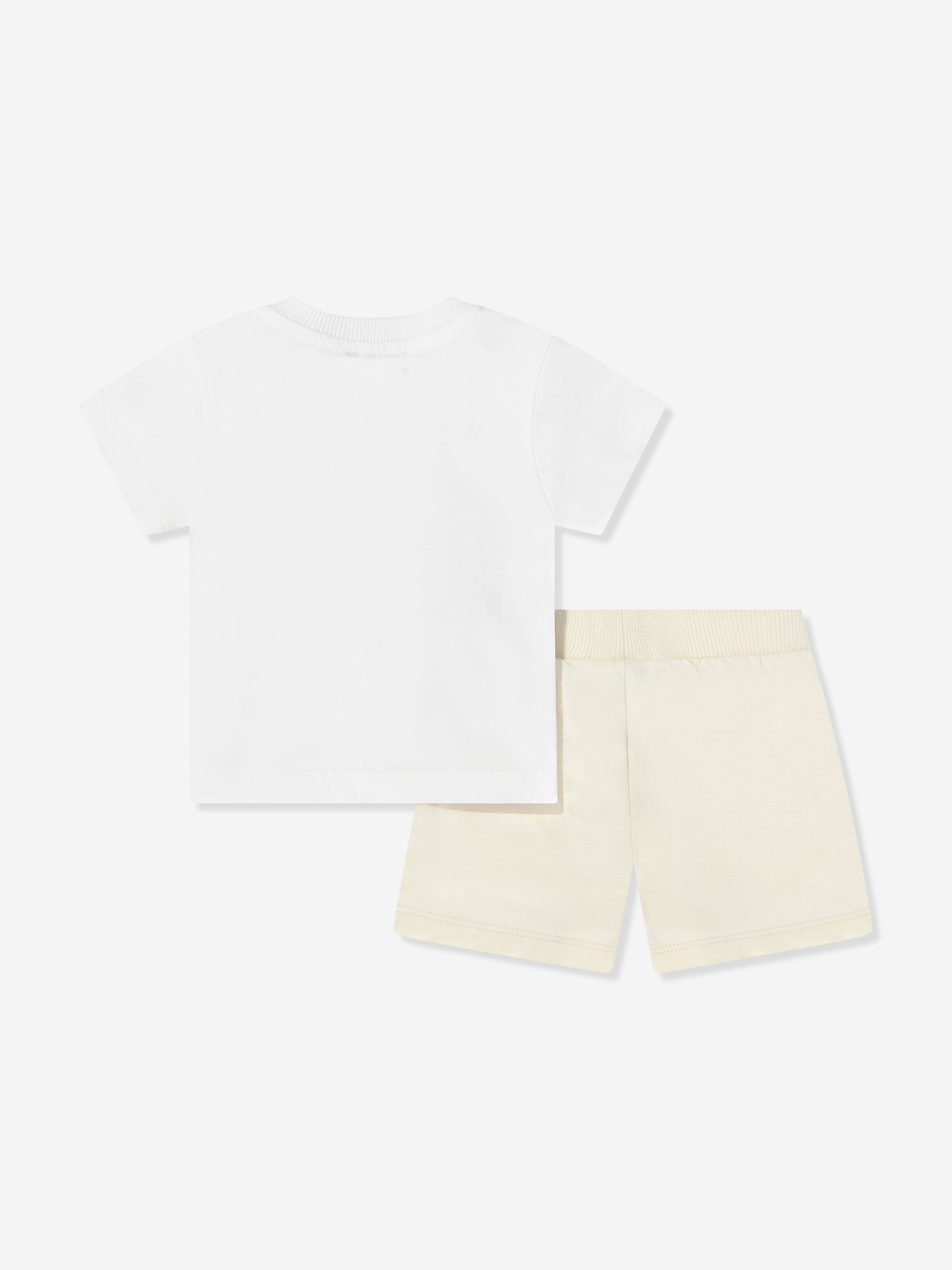 Moschino Baby Teddy Bear Logo Short Set in Beige