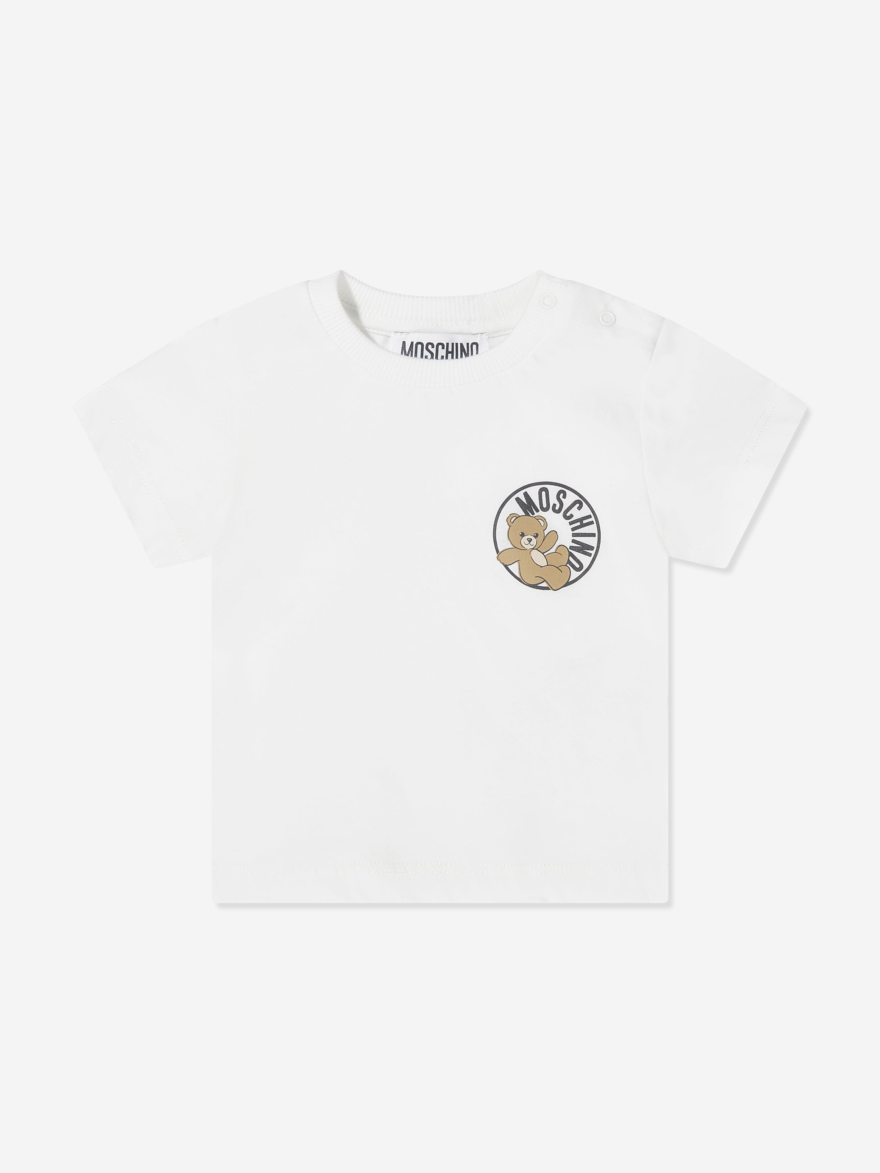 Moschino Baby Teddy Bear Logo Short Set in Beige