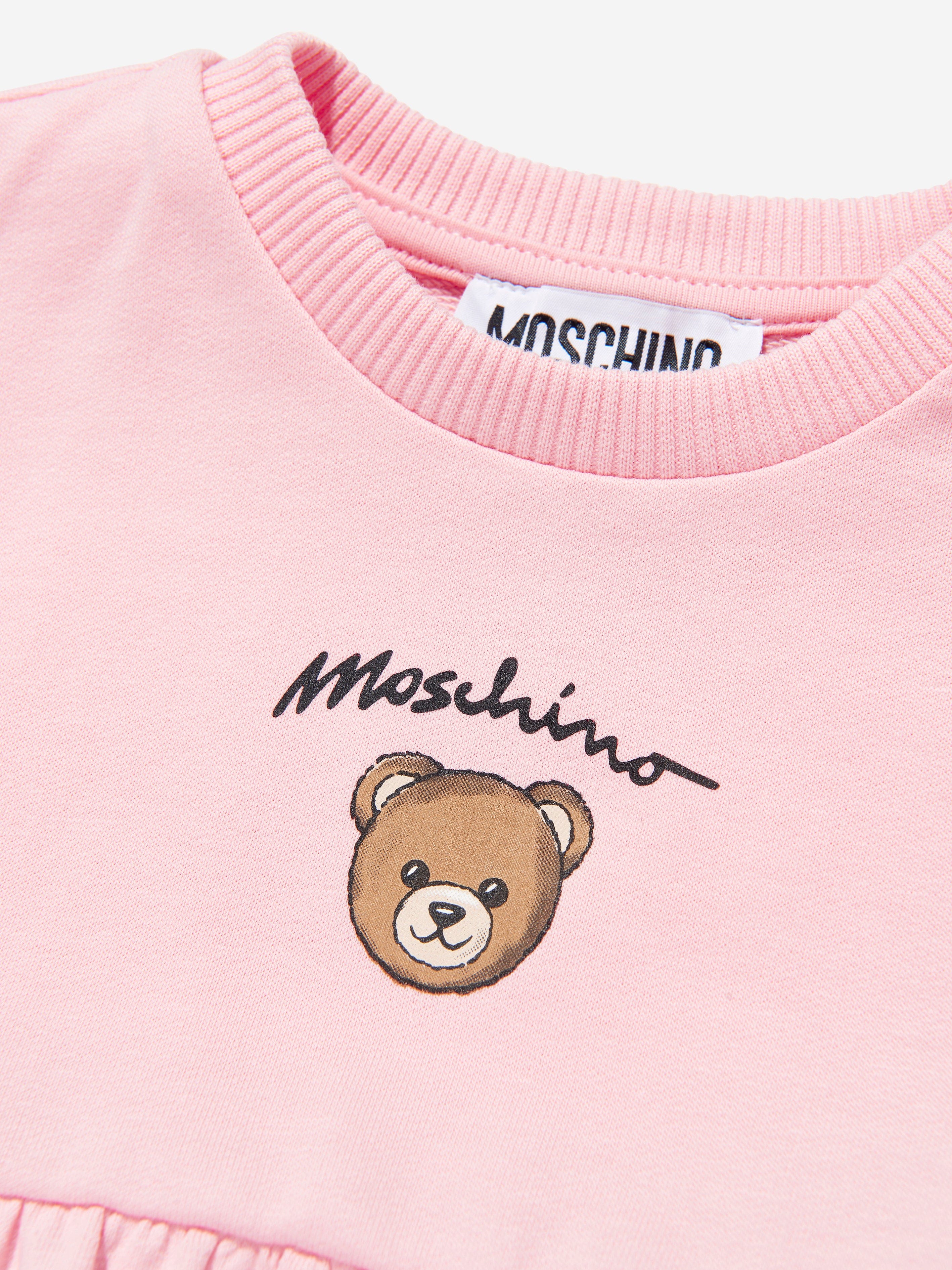 Moschino Baby Girls Bear Pocket Dress in Pink