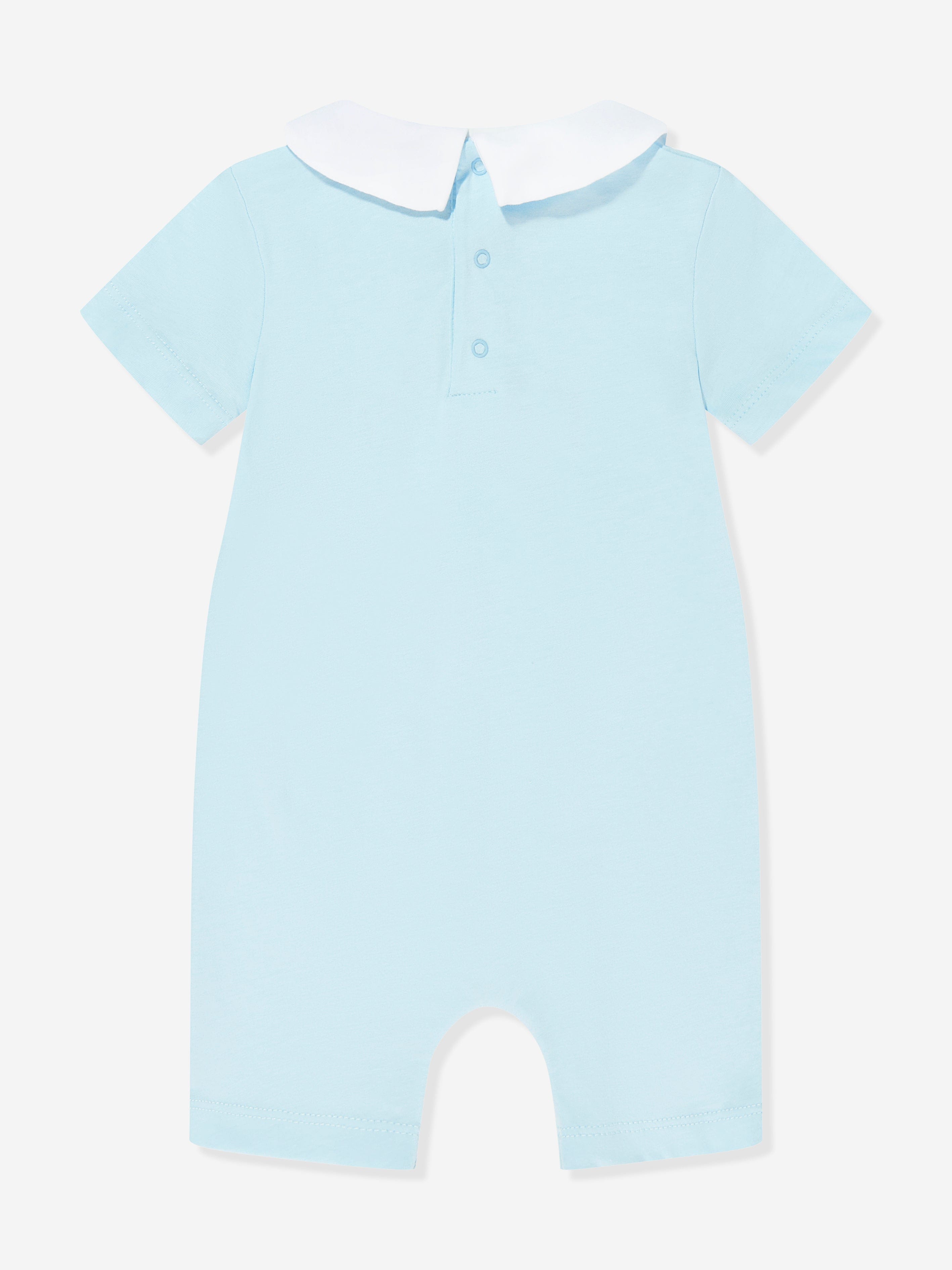 Moschino Baby Boys Teddy Bear Logo Romper in Blue