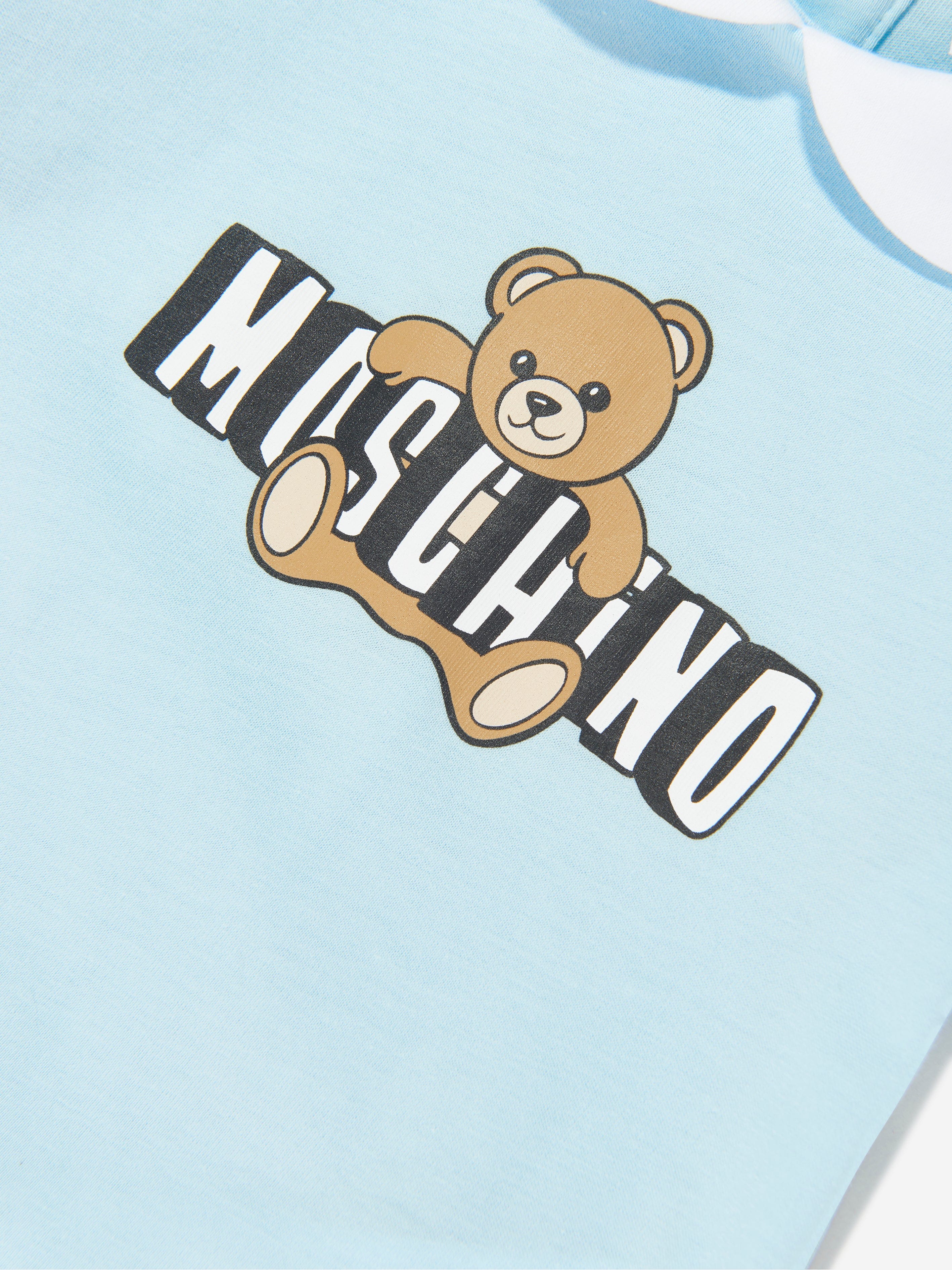 Moschino Baby Boys Teddy Bear Logo Romper in Blue