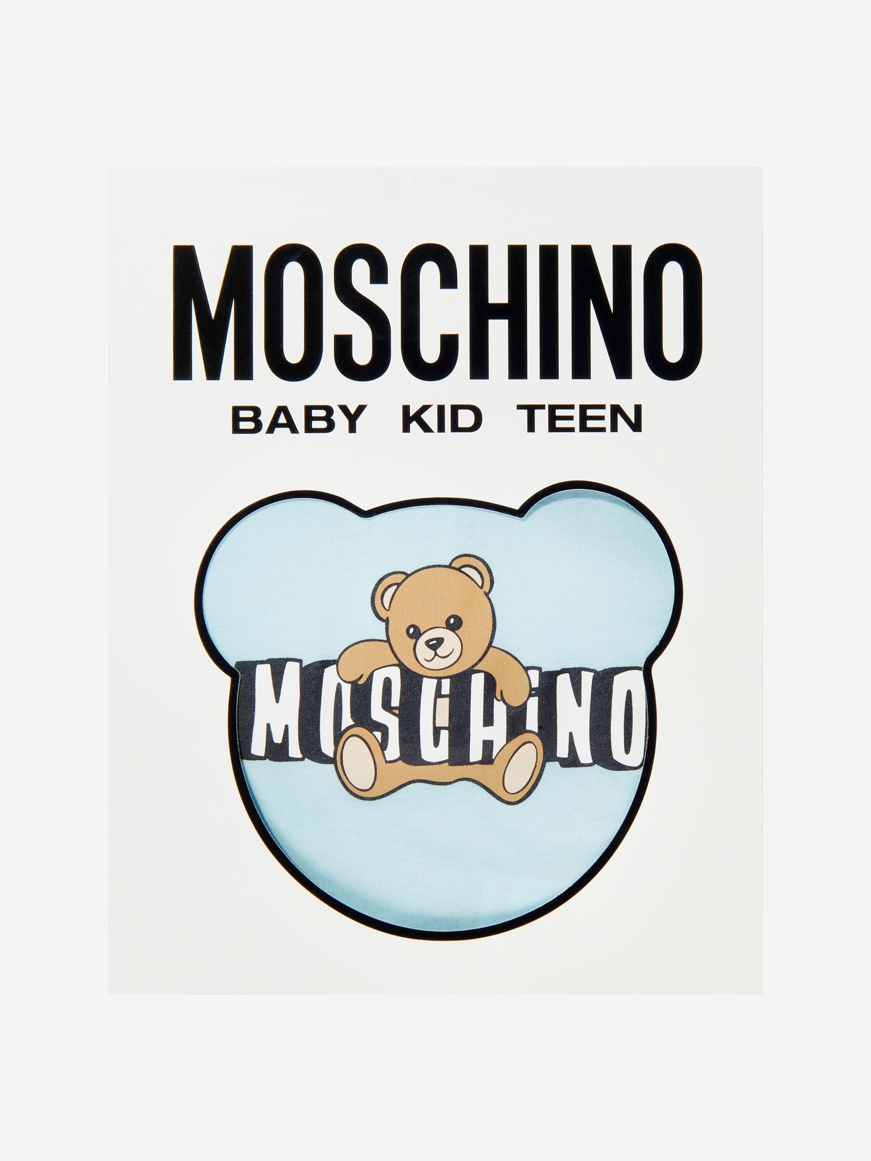 Moschino Baby Boys Teddy Bear Logo Romper in Blue
