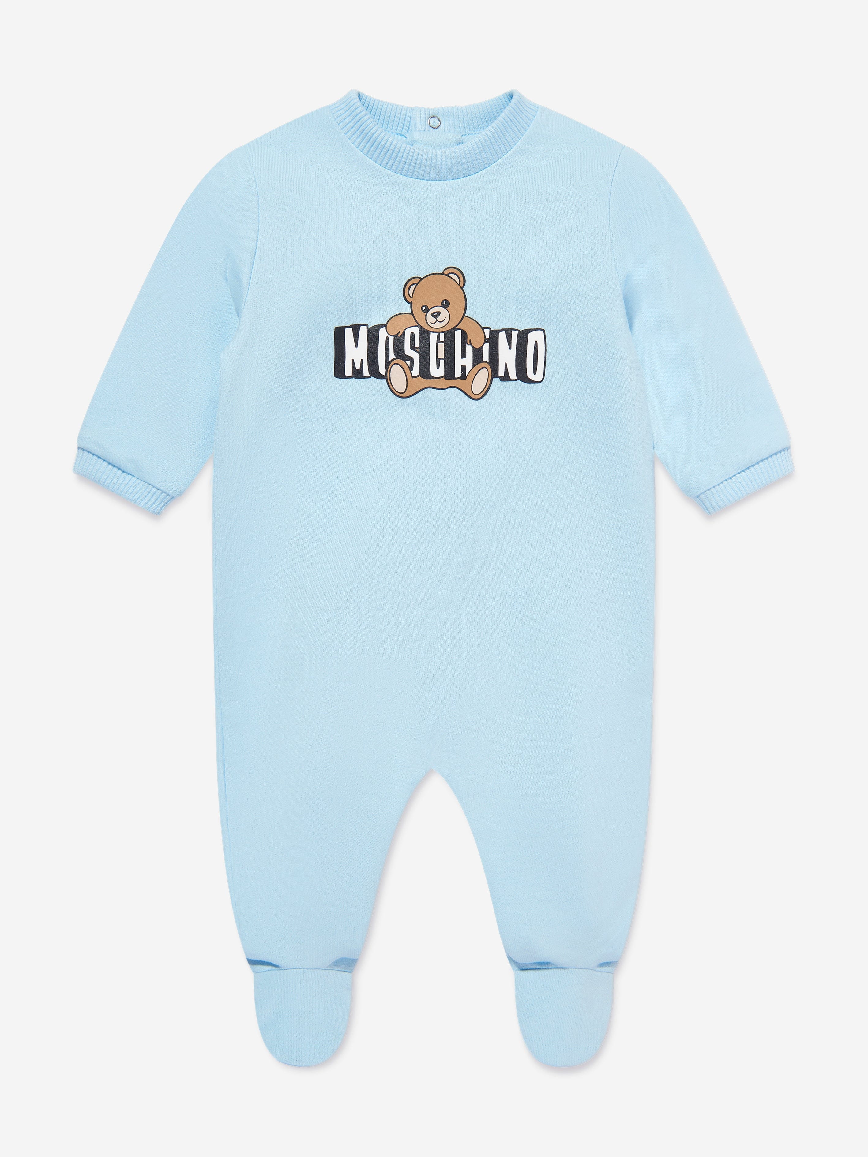 Moschino Baby Boys Teddy Bear Logo Babygrow Set in Blue