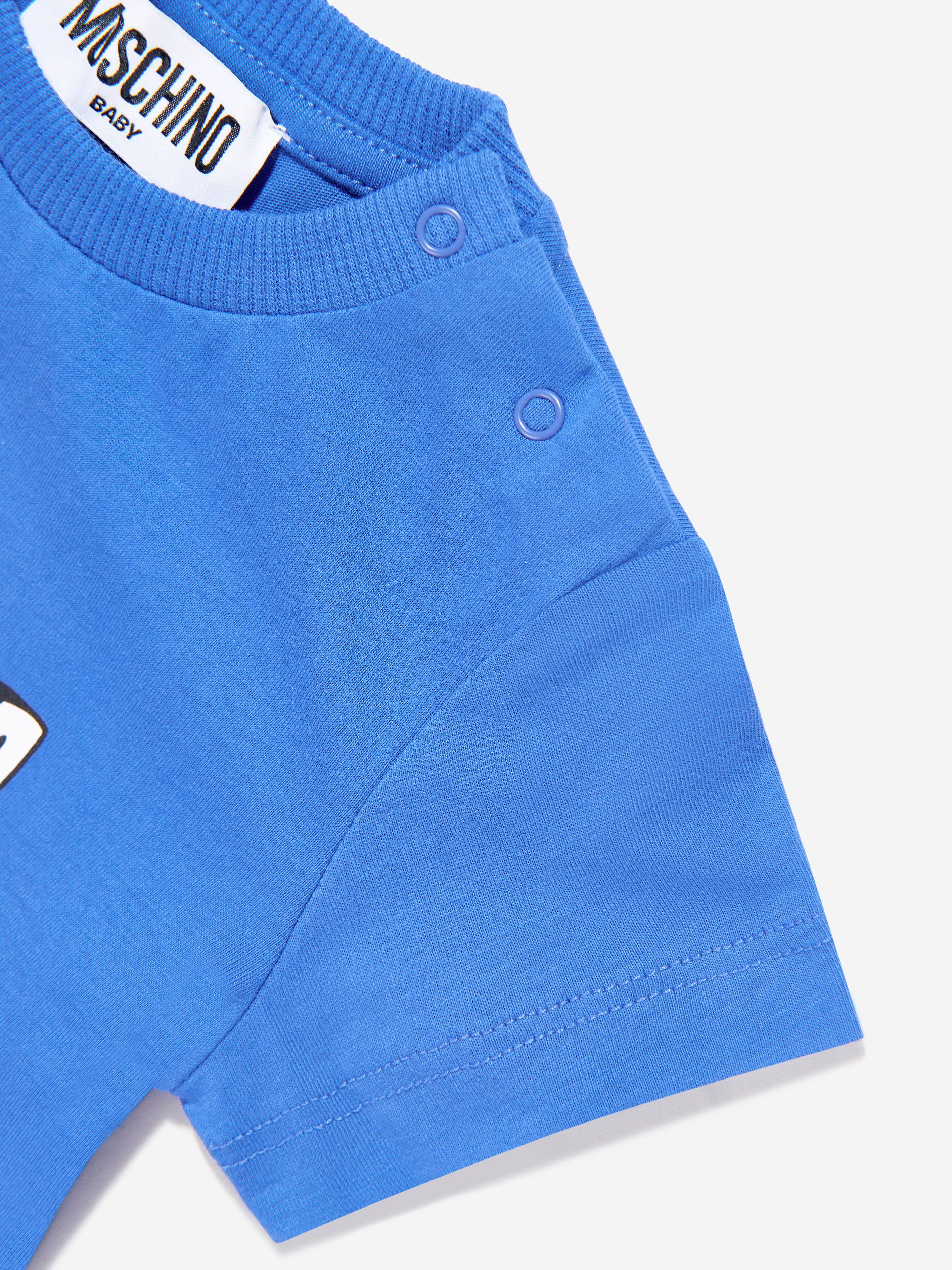 Moschino Baby Boys Teddy Bear Logo T-Shirt in Blue