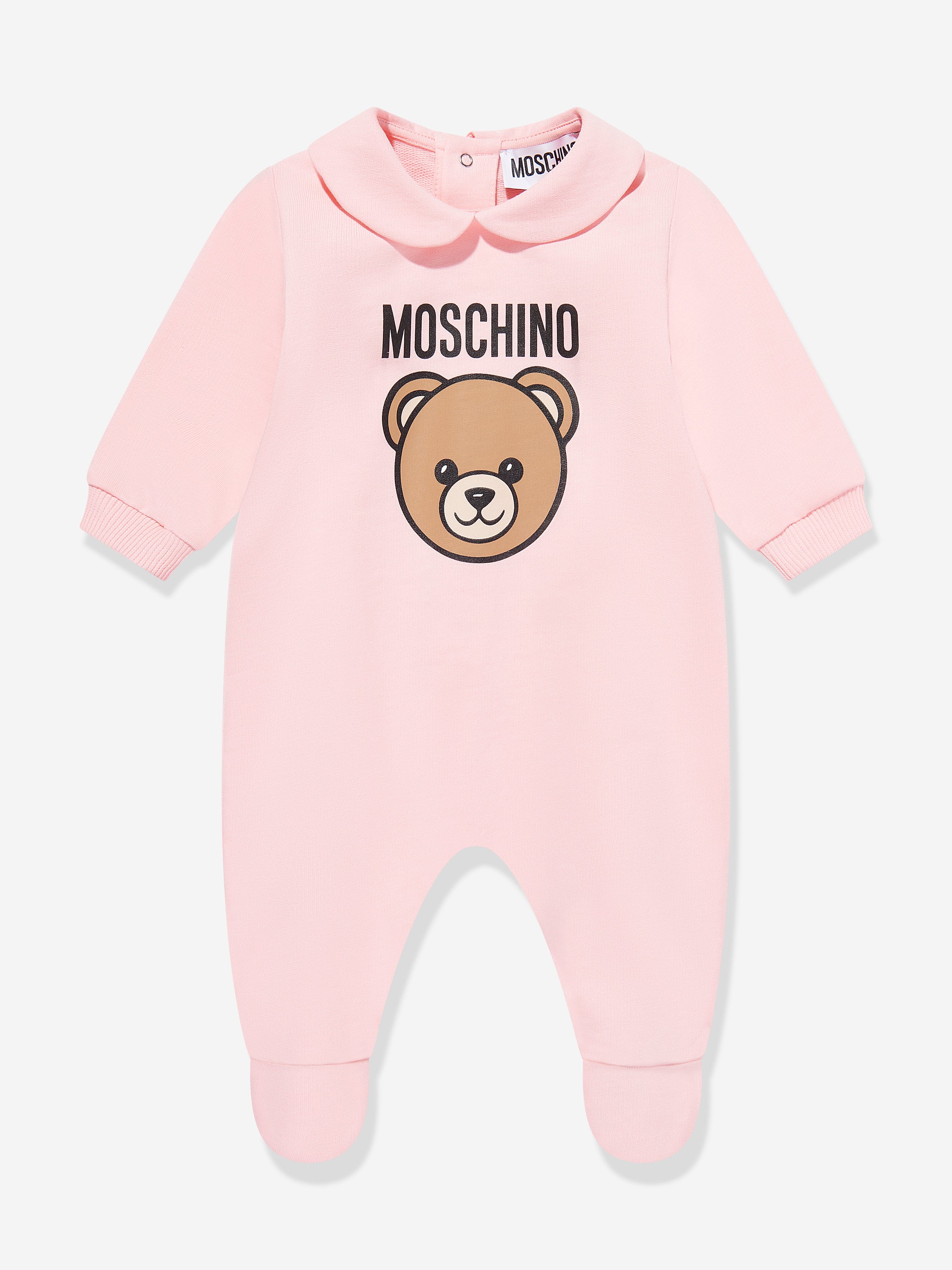 Moschino Baby Girls Bear Logo babygrow Set in Pink
