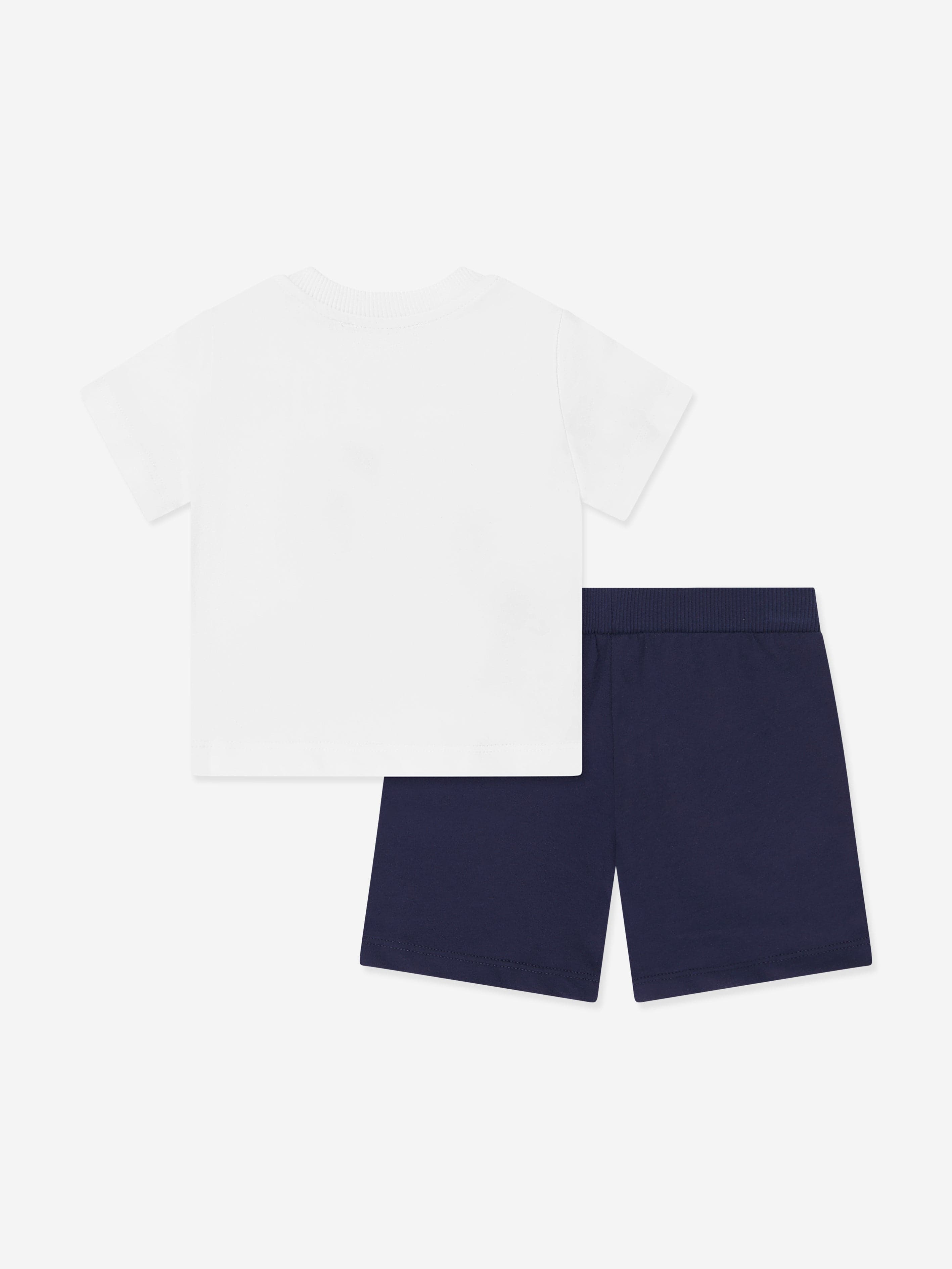 Moschino Baby Teddy Bear Logo Short Set in Navy