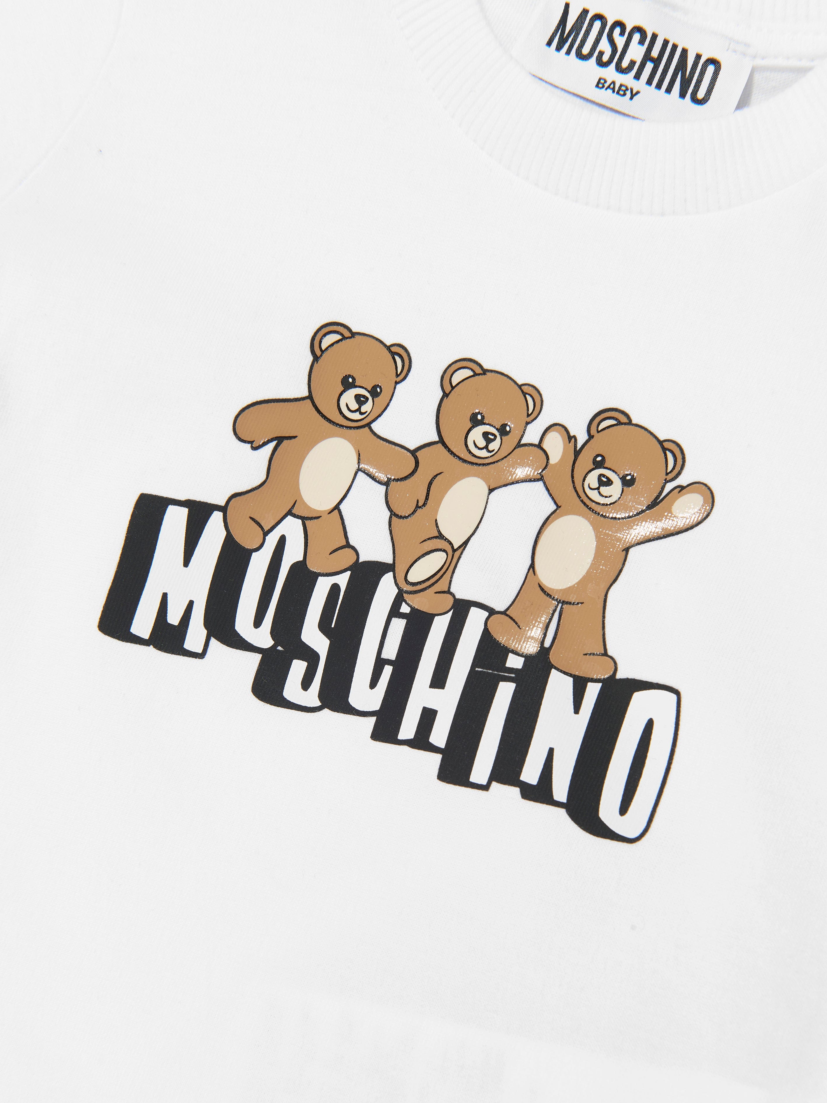 Moschino Baby Teddy Bear Logo Short Set in Navy