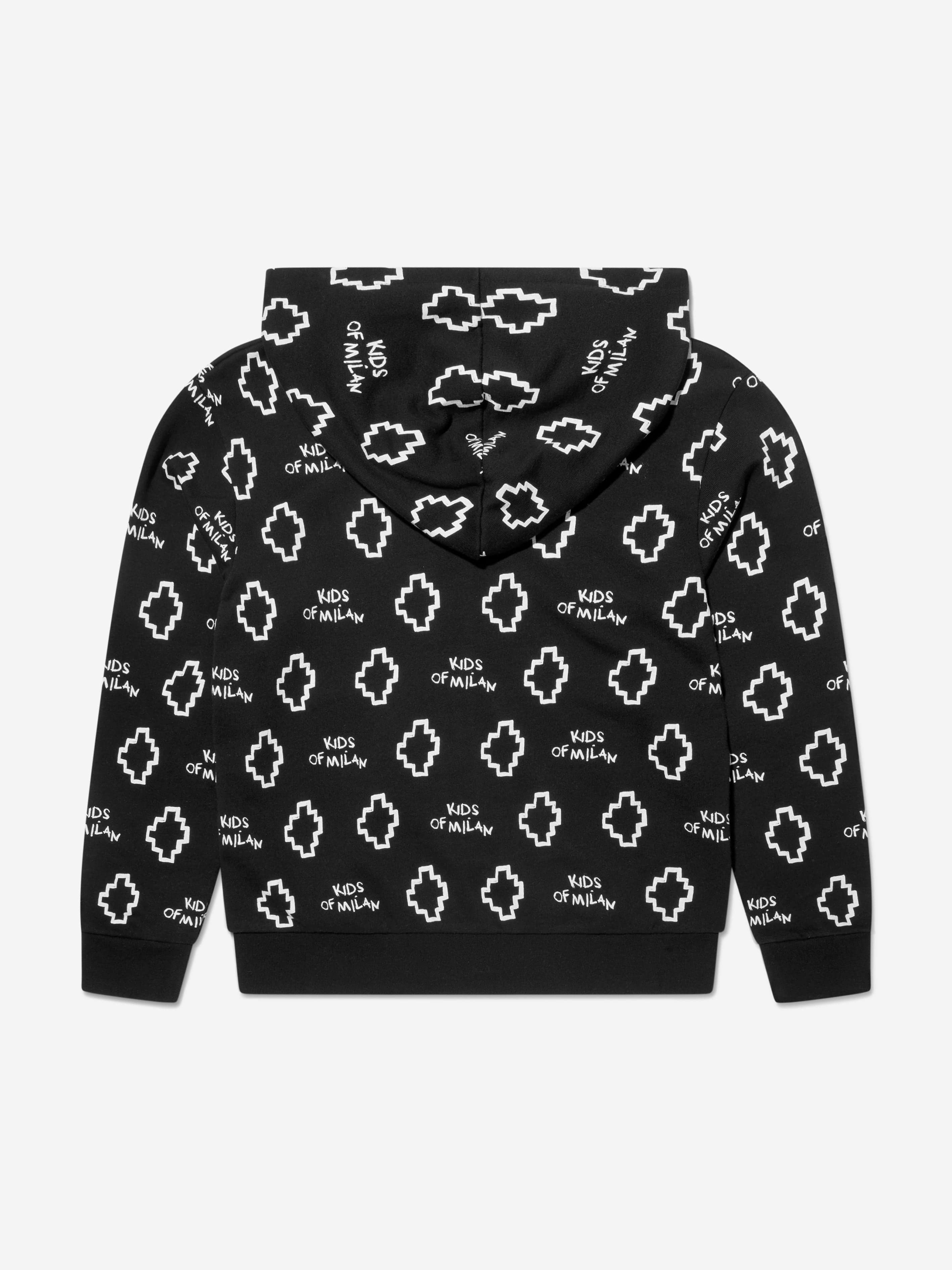 Marcelo Burlon Boys Cotton Logo Print Zip Up Top