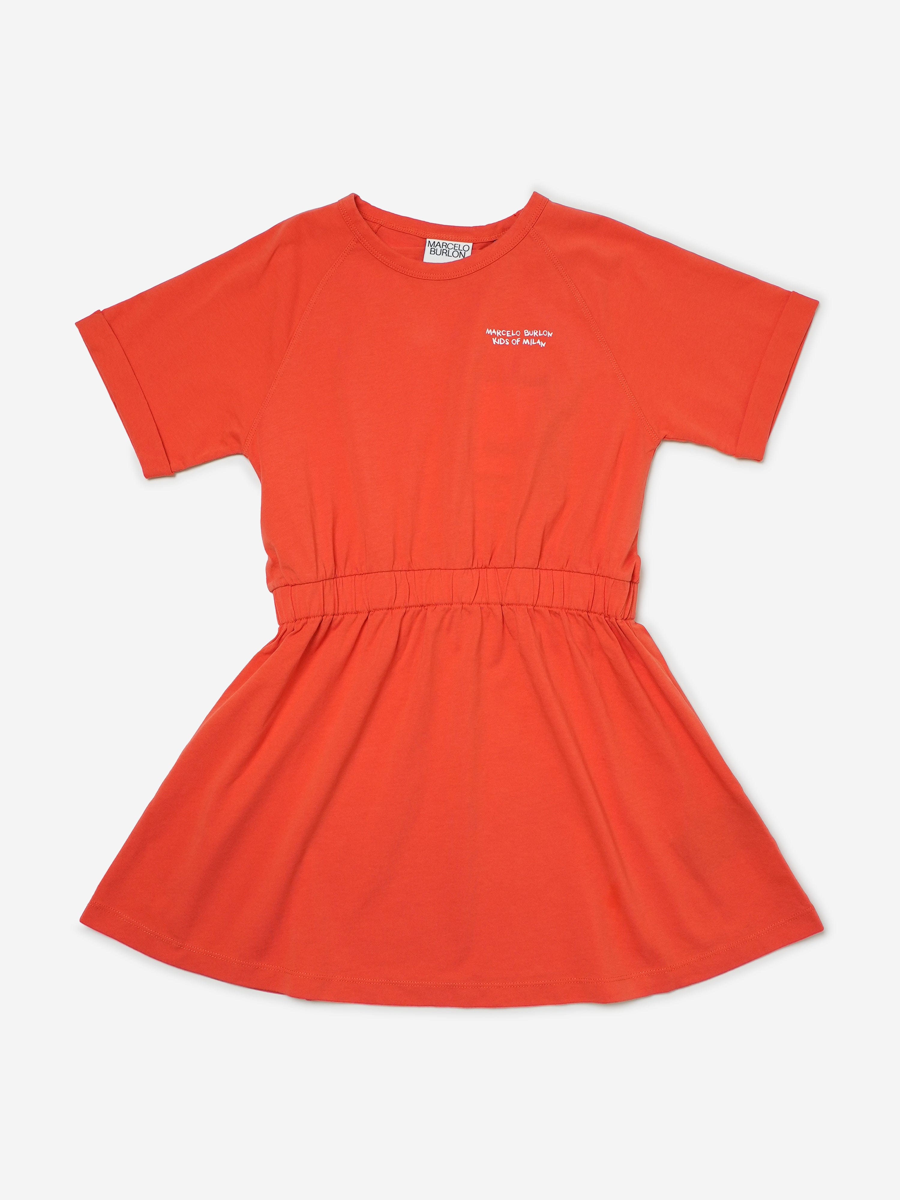 Marcelo Burlon Girls Cotton Jersey Logo Dress