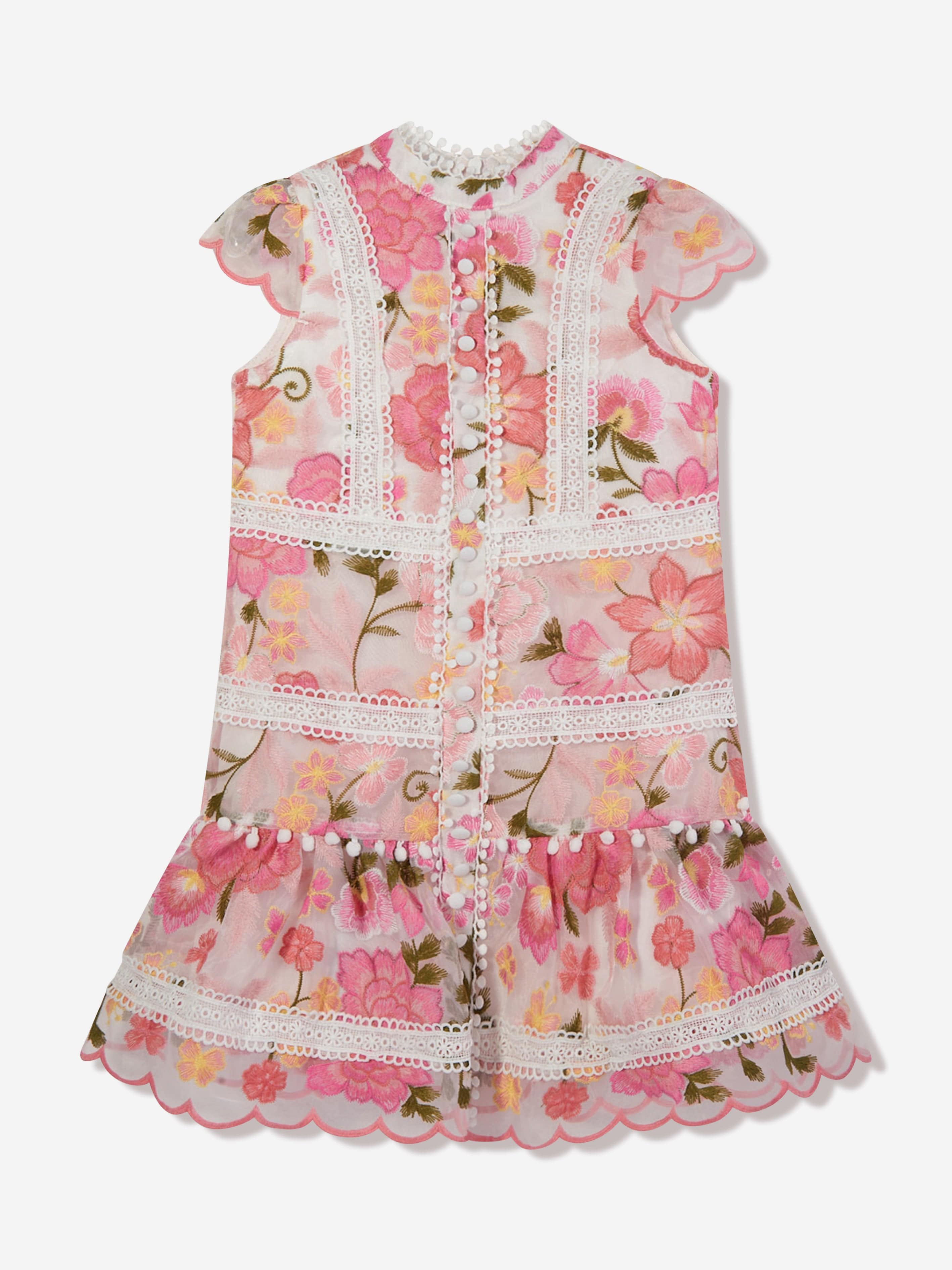 Marlo Girls Primrose Embroidered Dress in Multicolour