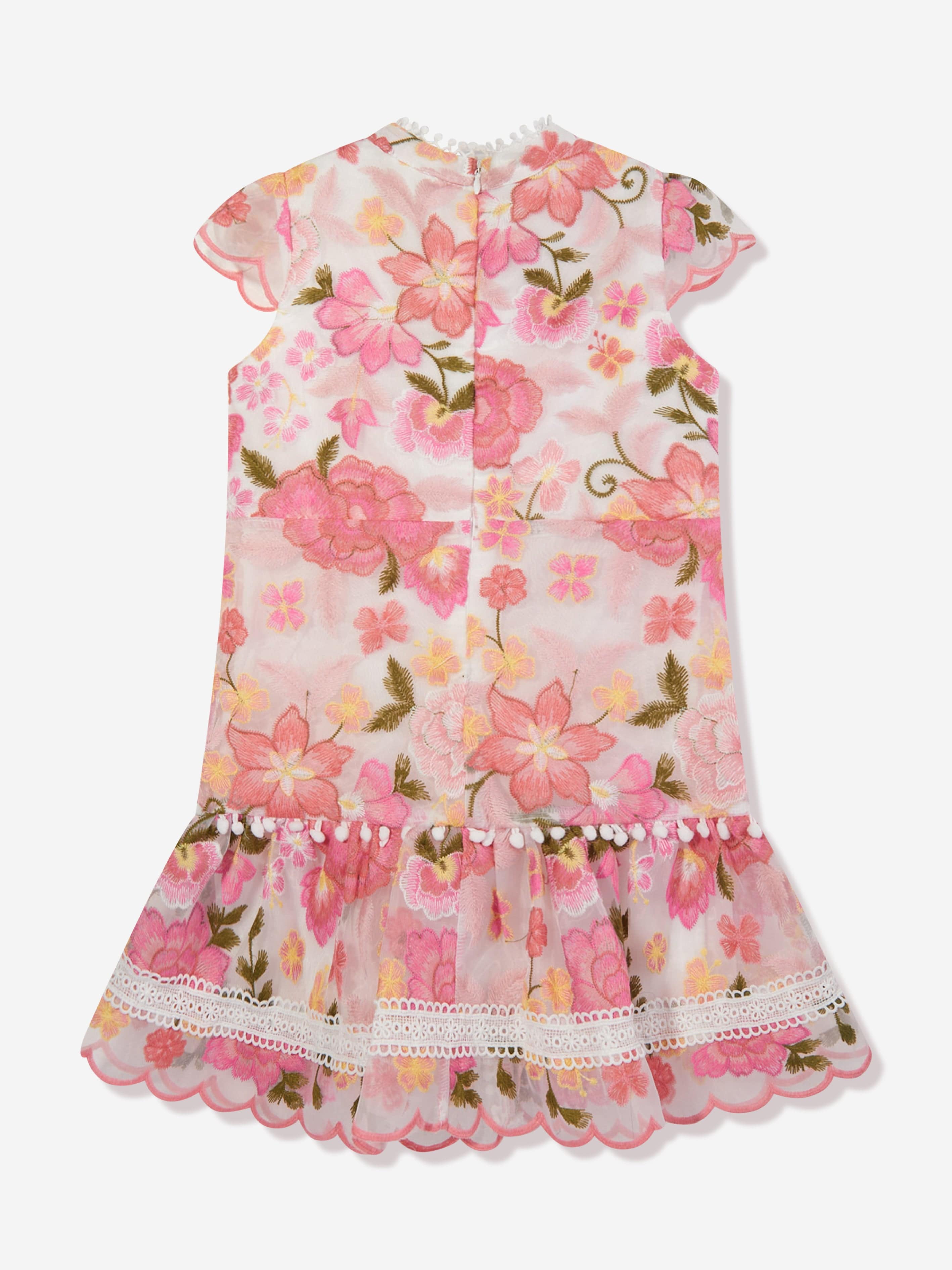 Marlo Girls Primrose Embroidered Dress in Multicolour