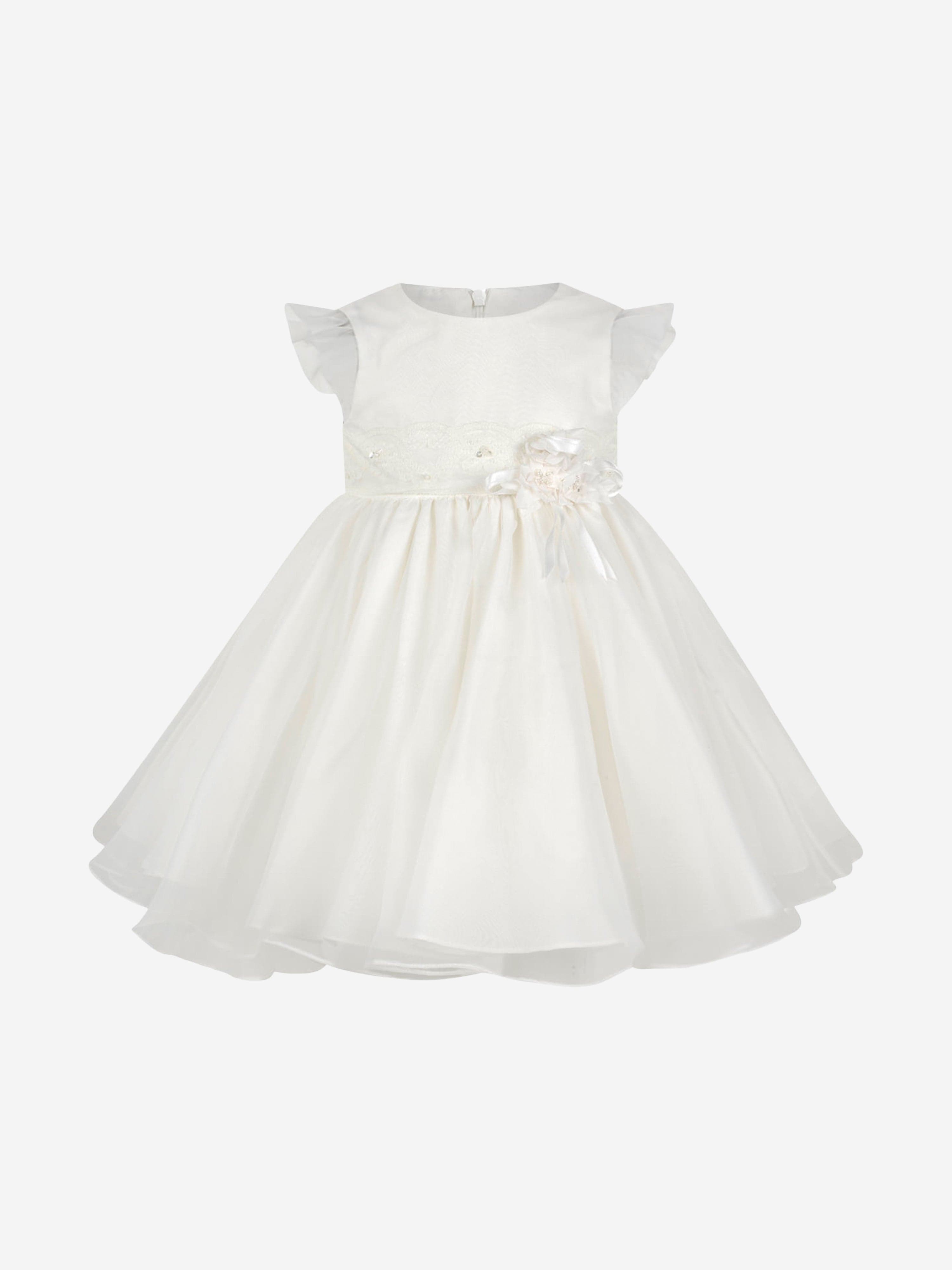 Sarah Louise Girls Dress - Organza & Lace Trim Ceremonial Dress