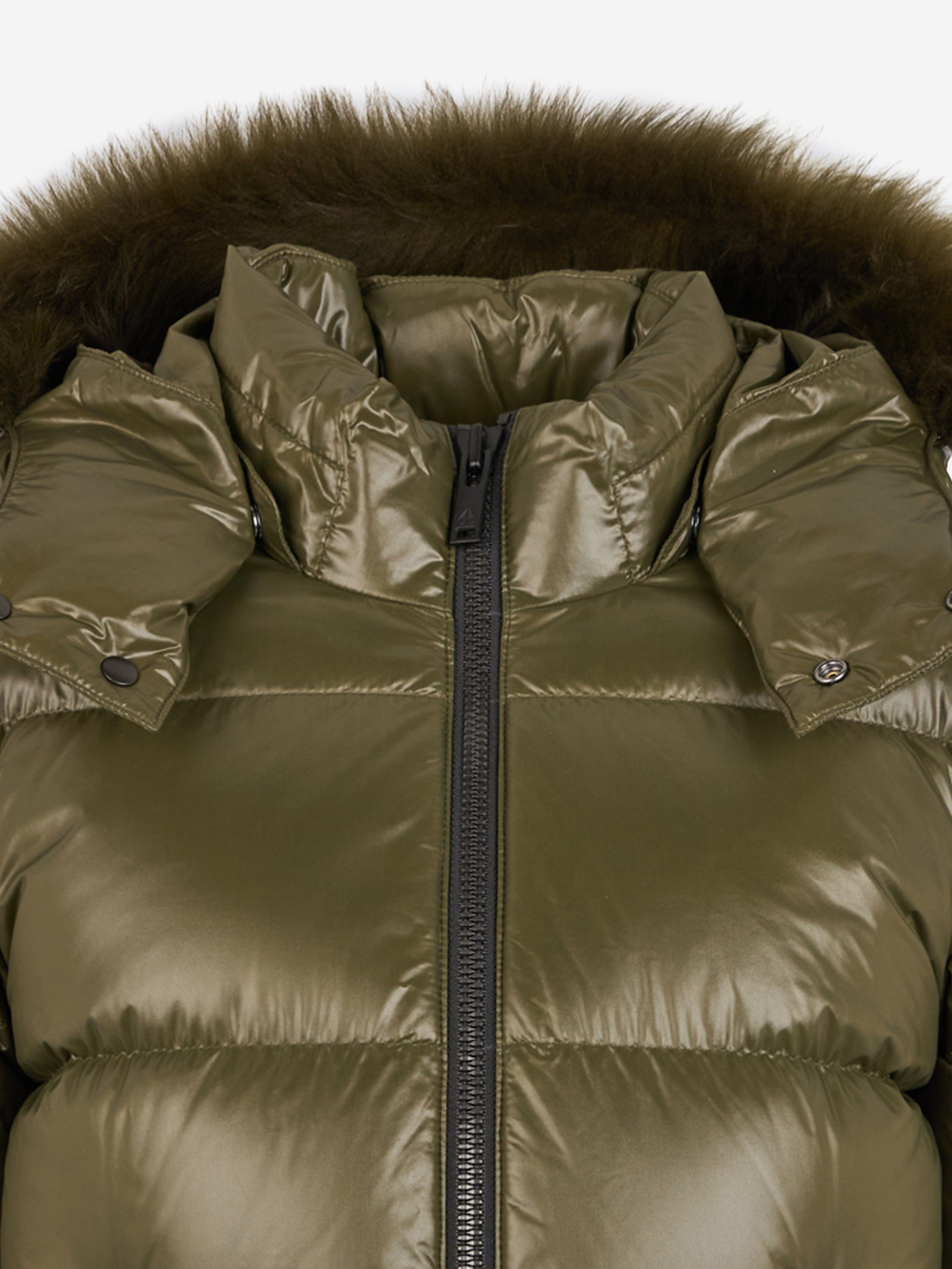 Moose Knuckles Kids Kings Down Padded Puffer Jacket in Green