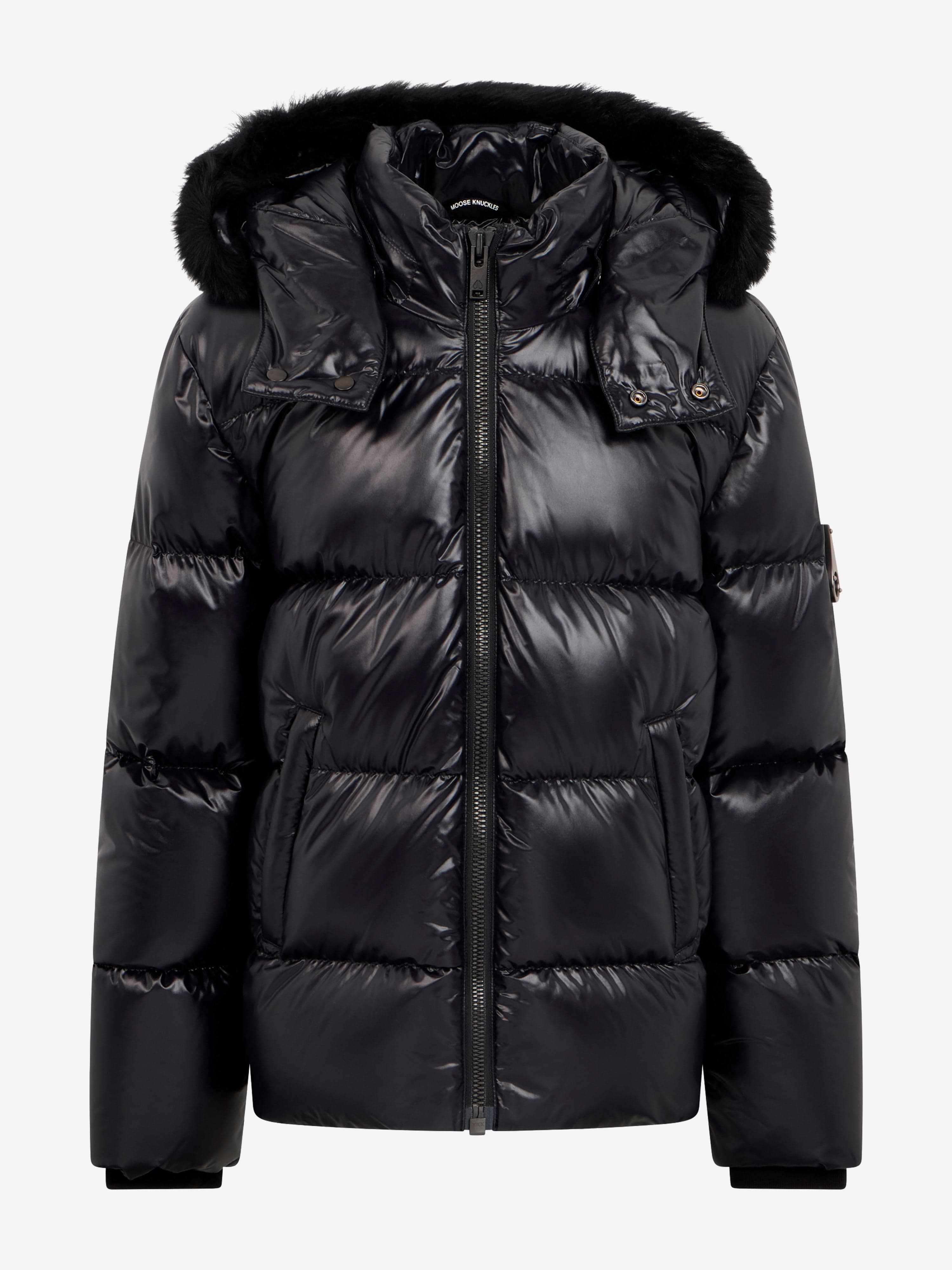 Moose Knuckles Kids Kings Down Padded Puffer Jacket in Black