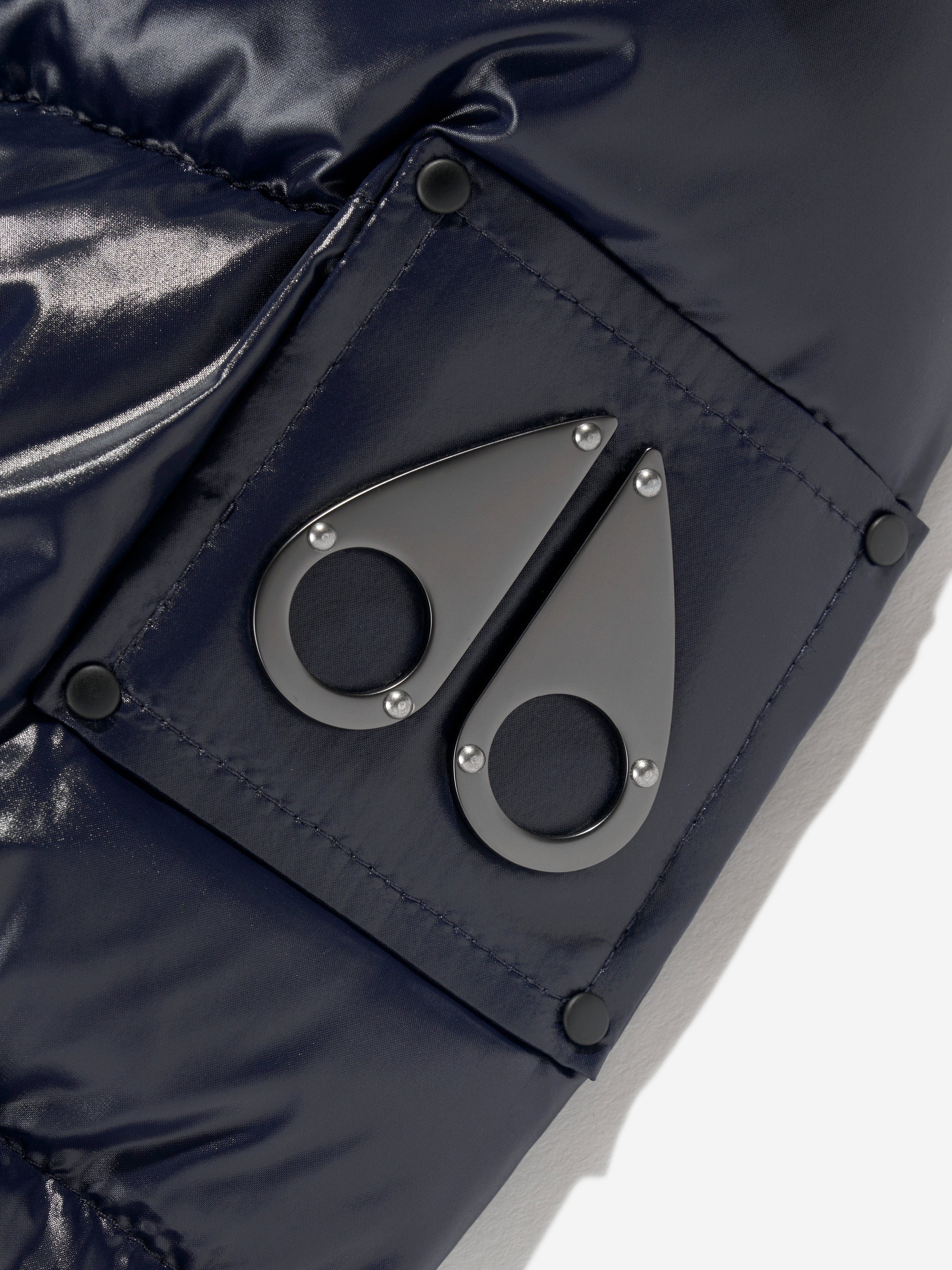 Moose Knuckles Kids Kings Down Padded Puffer Jacket in Navy